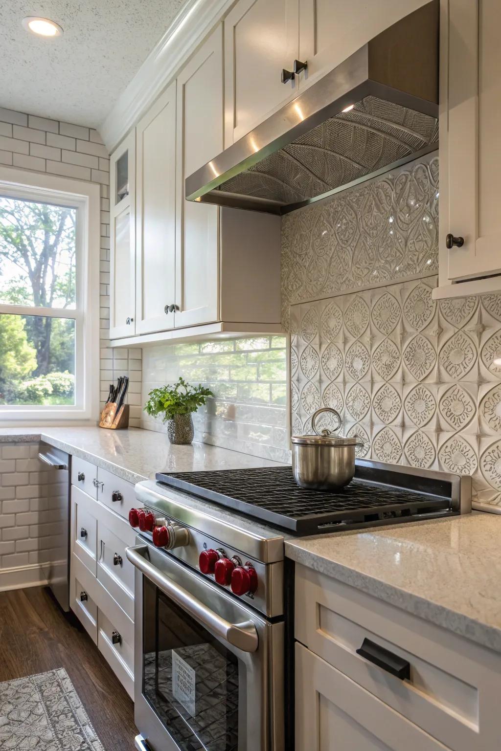 Textural variety introduces depth and charm to kitchen aesthetics.