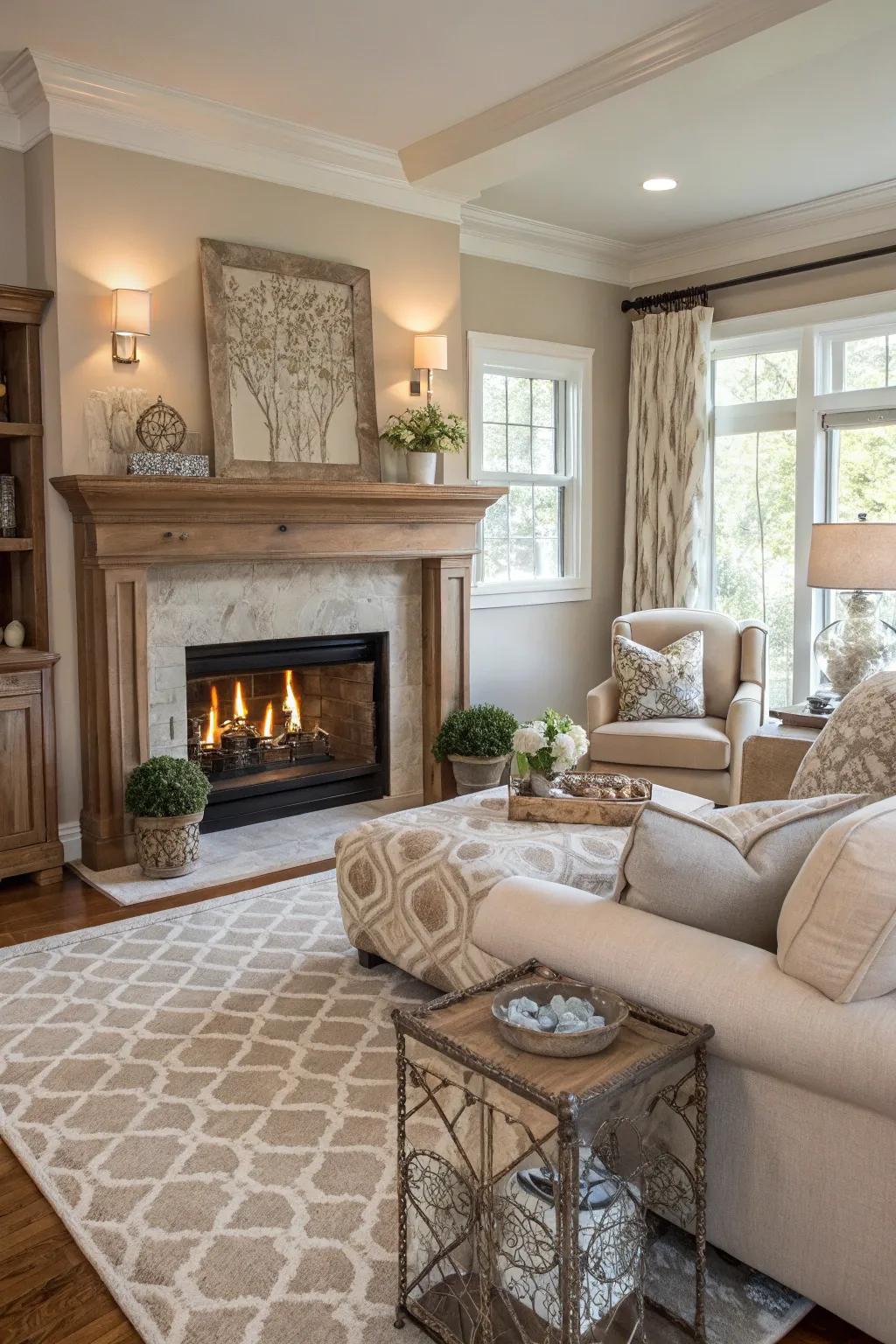 An understated-toned hearth that goes well with its environment.