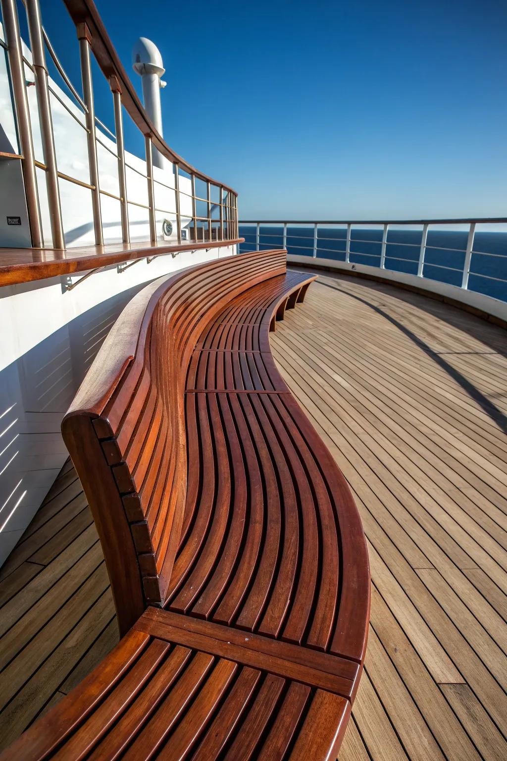 Curved Elegance: Transform your deck with a stunning centerpiece.