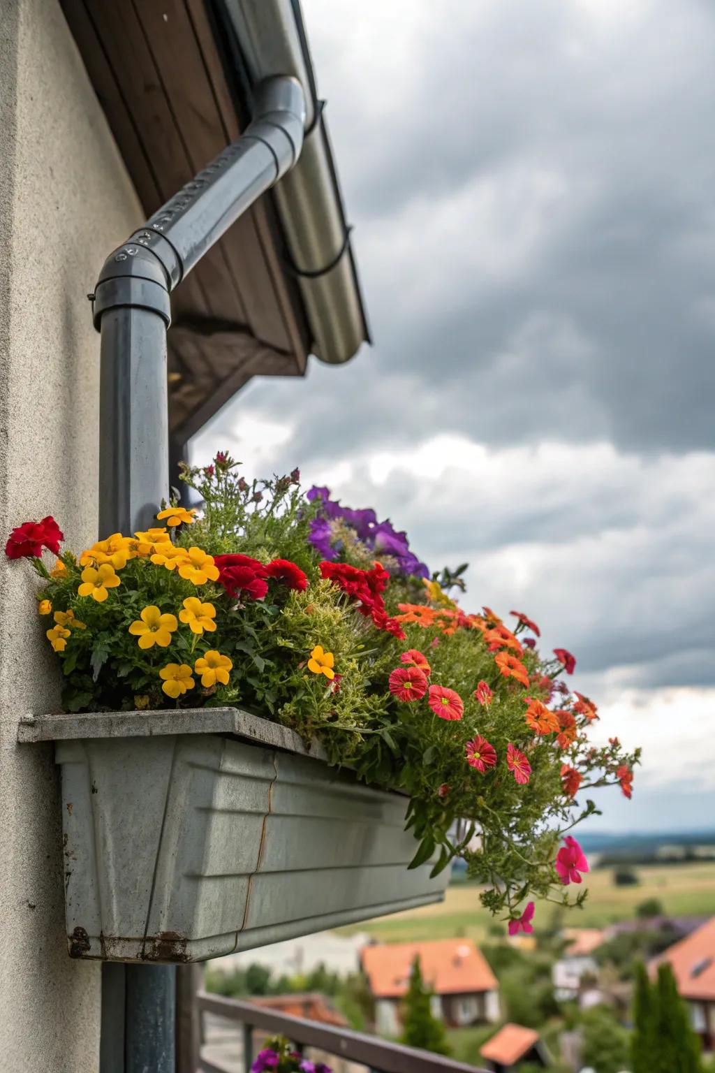 Bring a lush touch to your downspout using adaptable planter boxes.