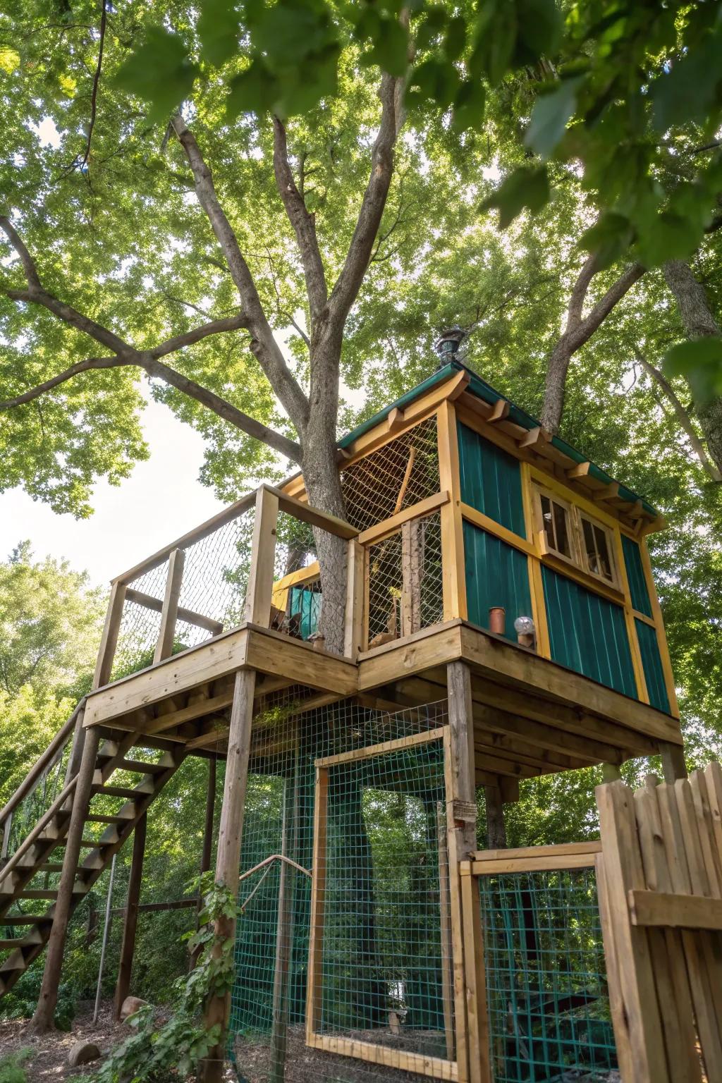 Elevate your feline friend's world with a stunning treetop catio—where adventure meets elegance!
