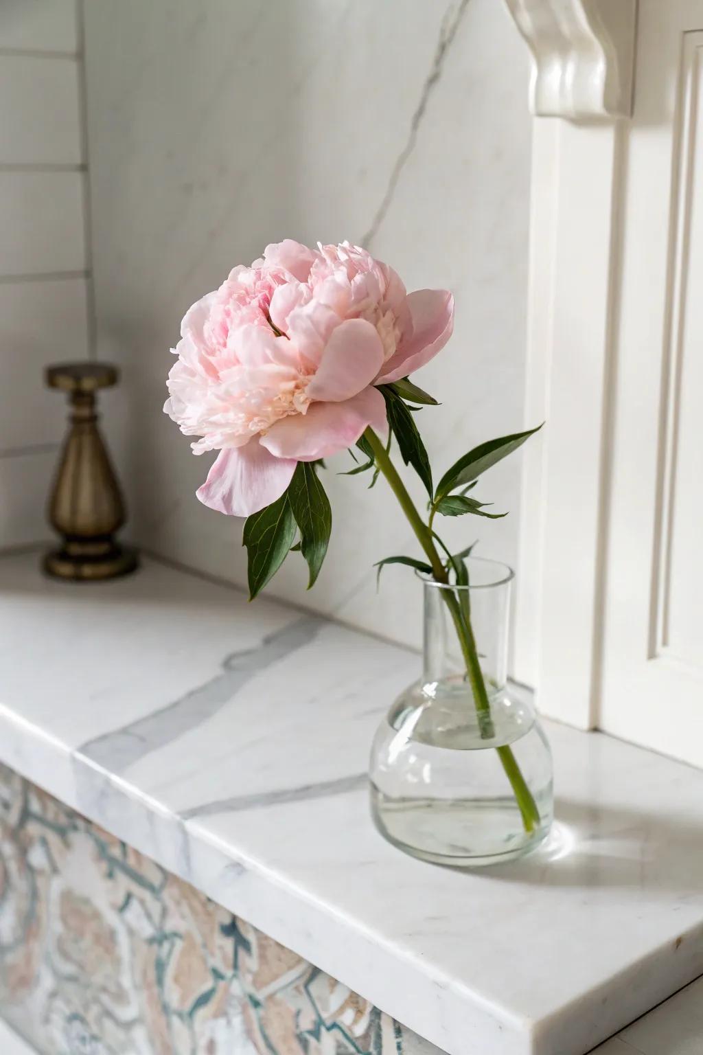 A minimalist flower arrangement can make a bold statement.