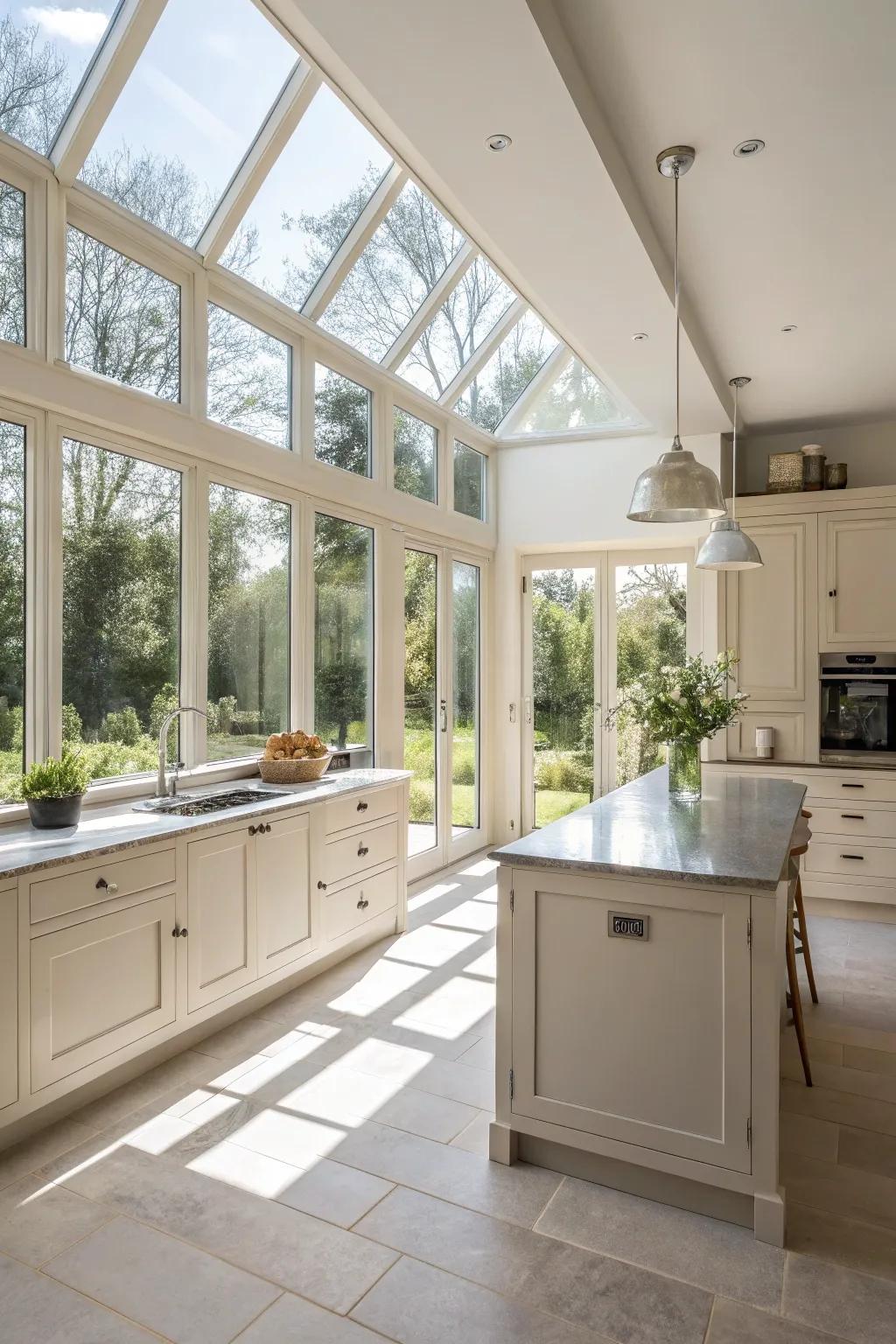 Natural light enhances the warmth and openness of this kitchen.