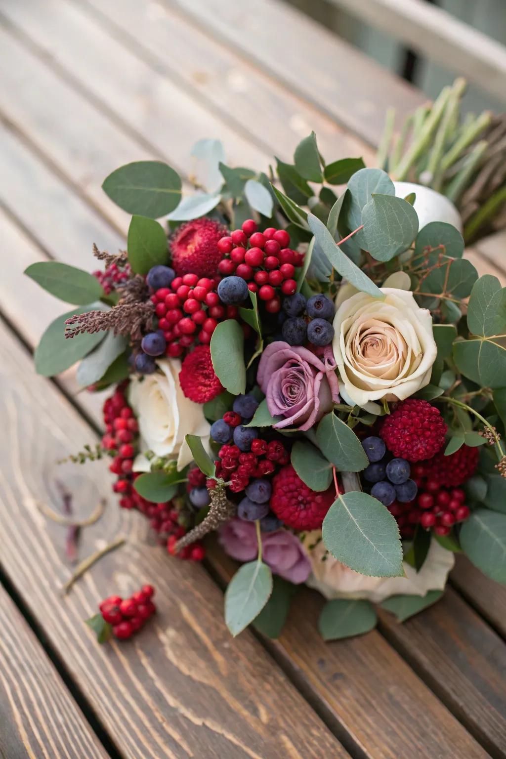 Berries introduce vibrant pops of color and texture.