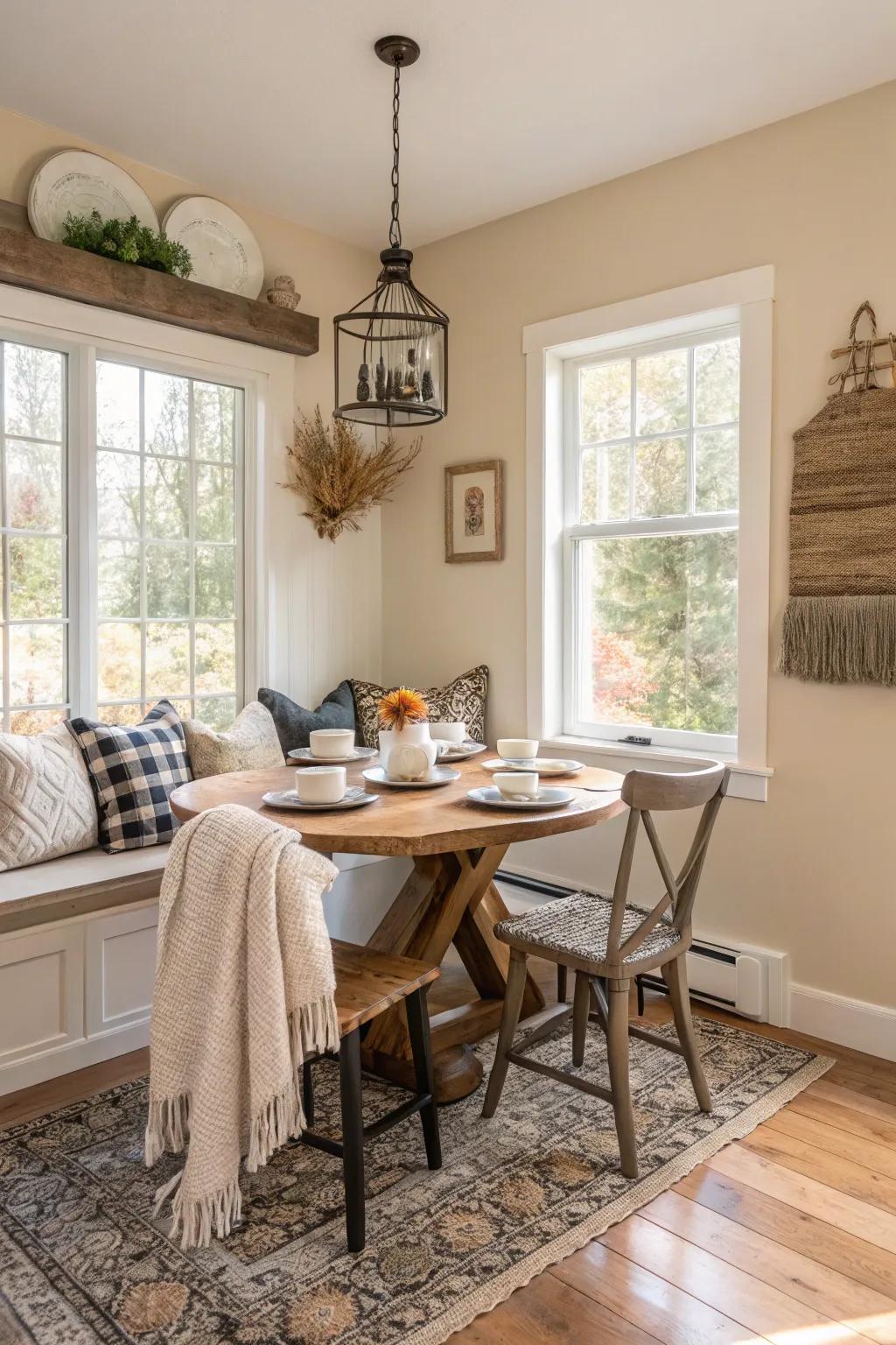 Textured elements bring warmth and interest to your nook.