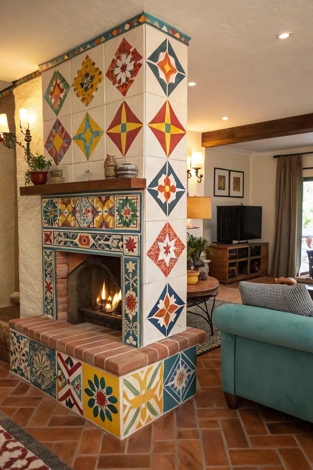 Tiles contribute polish and style to your fireplace.