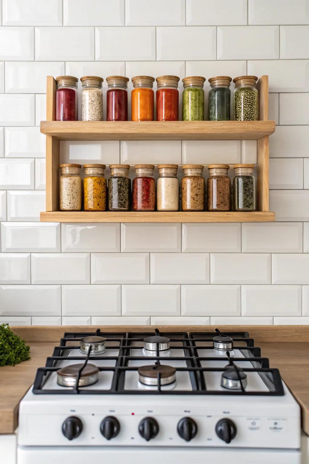 Spice up your cooking space with a touch of vibrant elegance and minimalist charm!