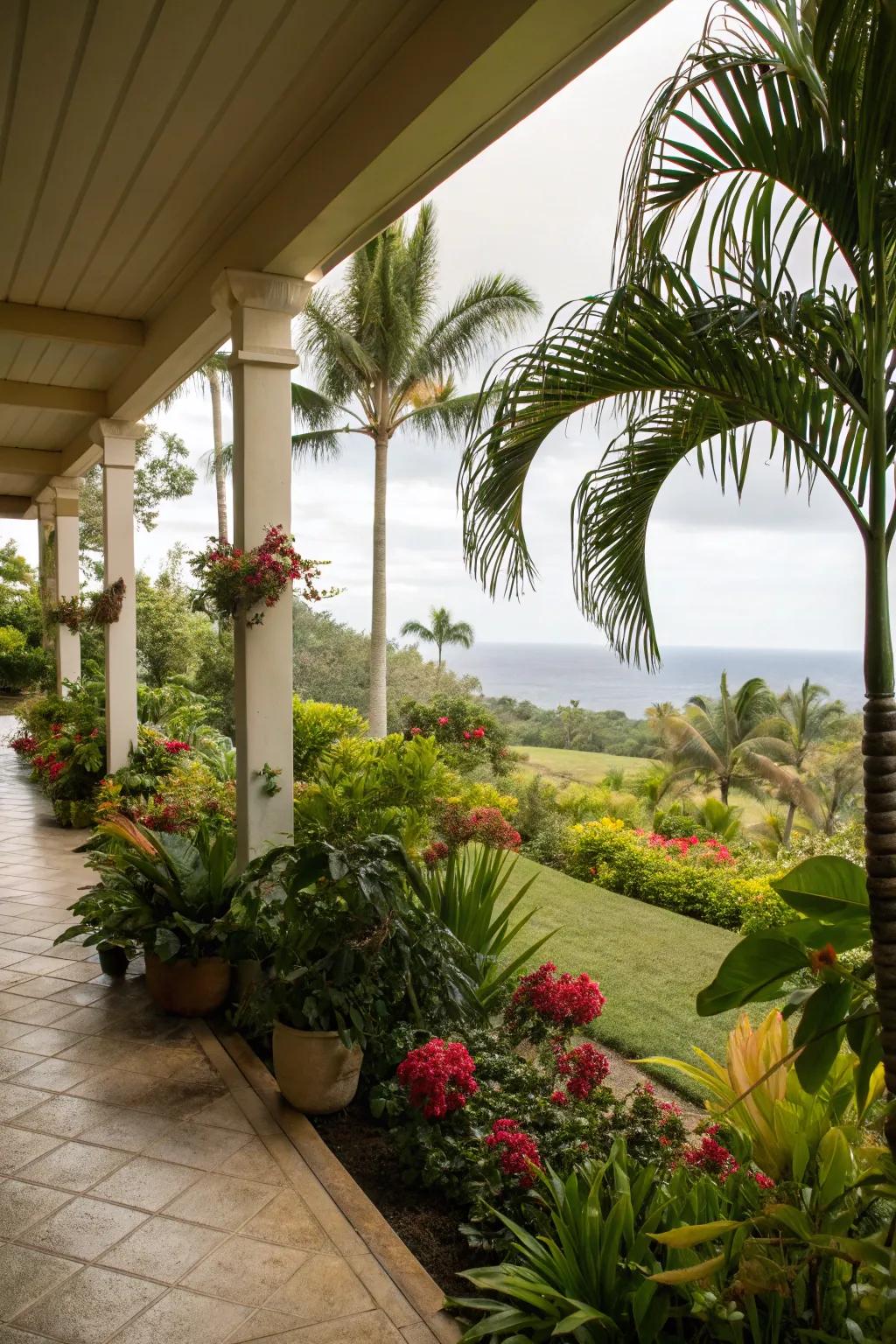 Bring the tropics to your lanai with vibrant greenery.