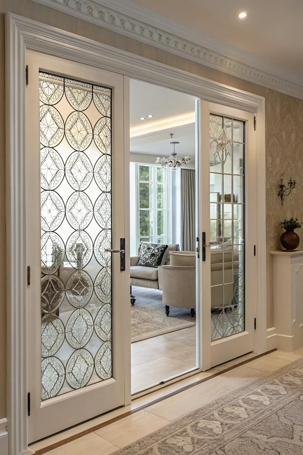 A fusion of modern and vintage in French door styling