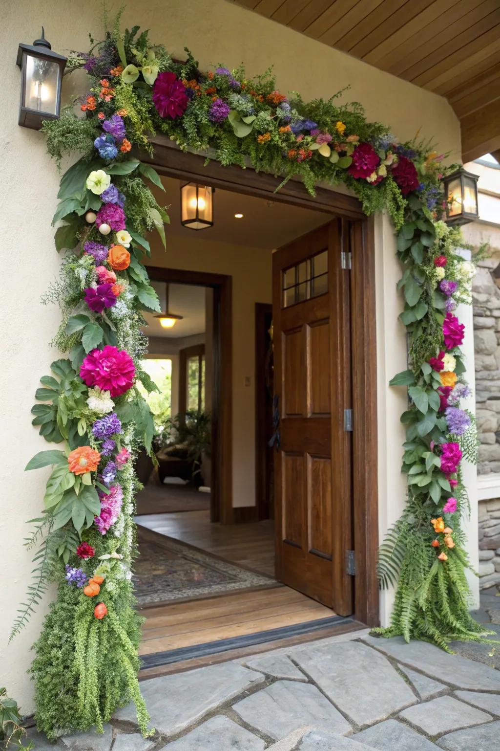 Infuse your garland with a botanical touch for a vibrant and lasting display.