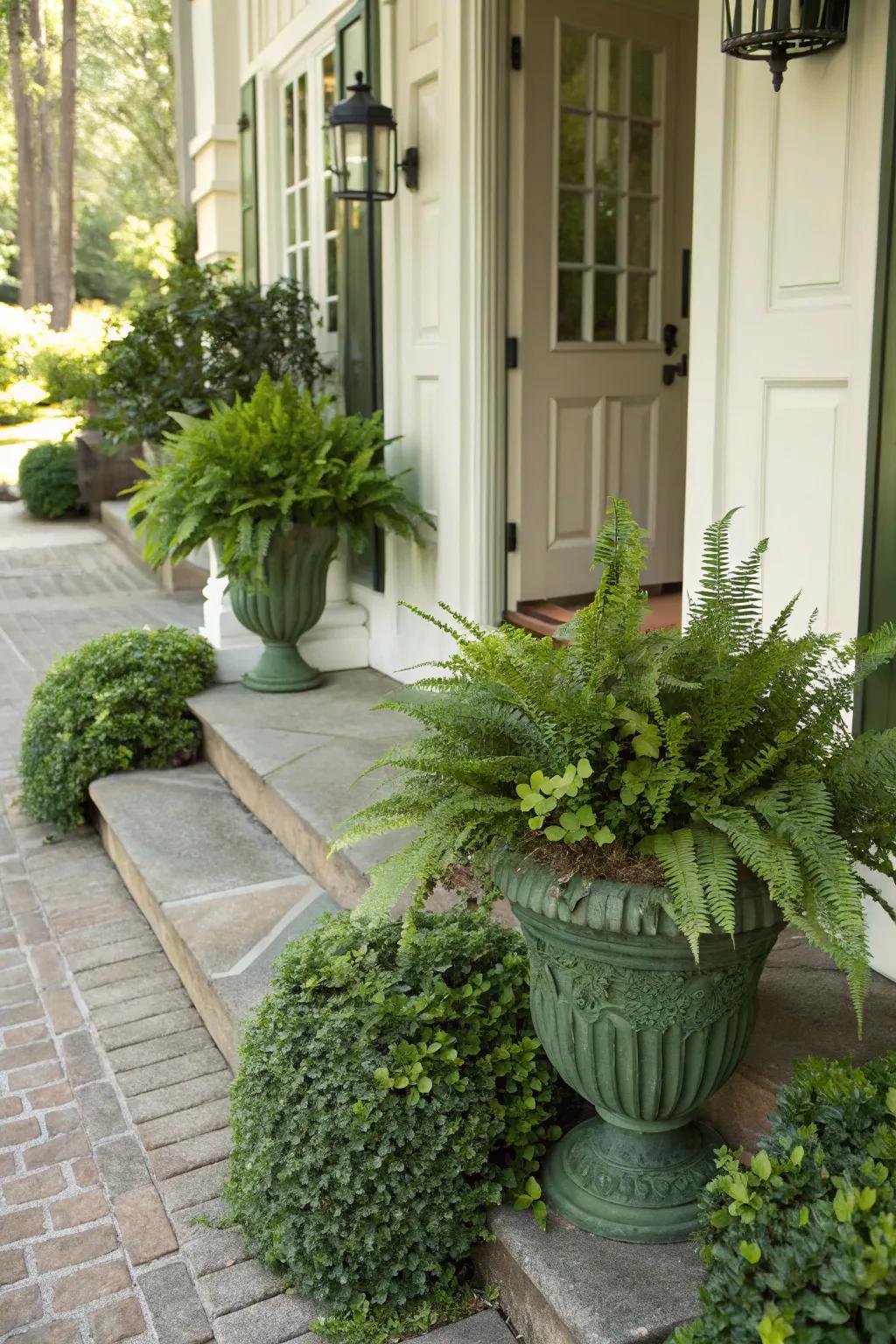 Invite guests with a lush greenery display.