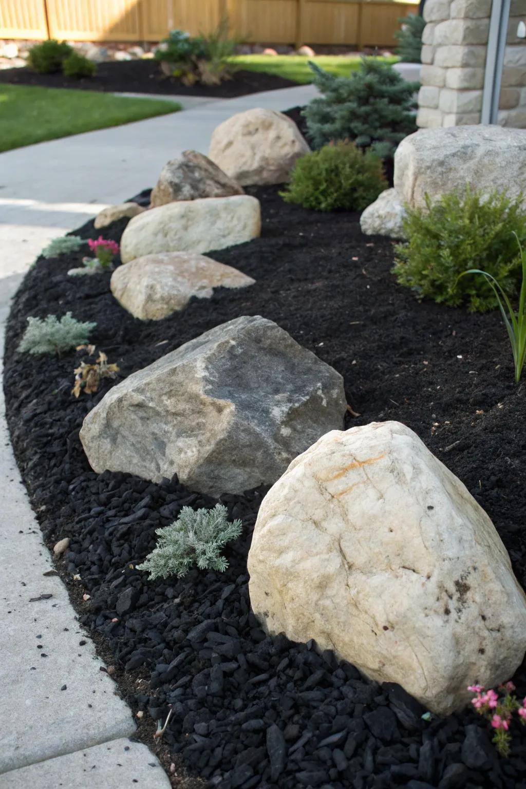 Rocks and ground cover: a stunning match for visual appeal.