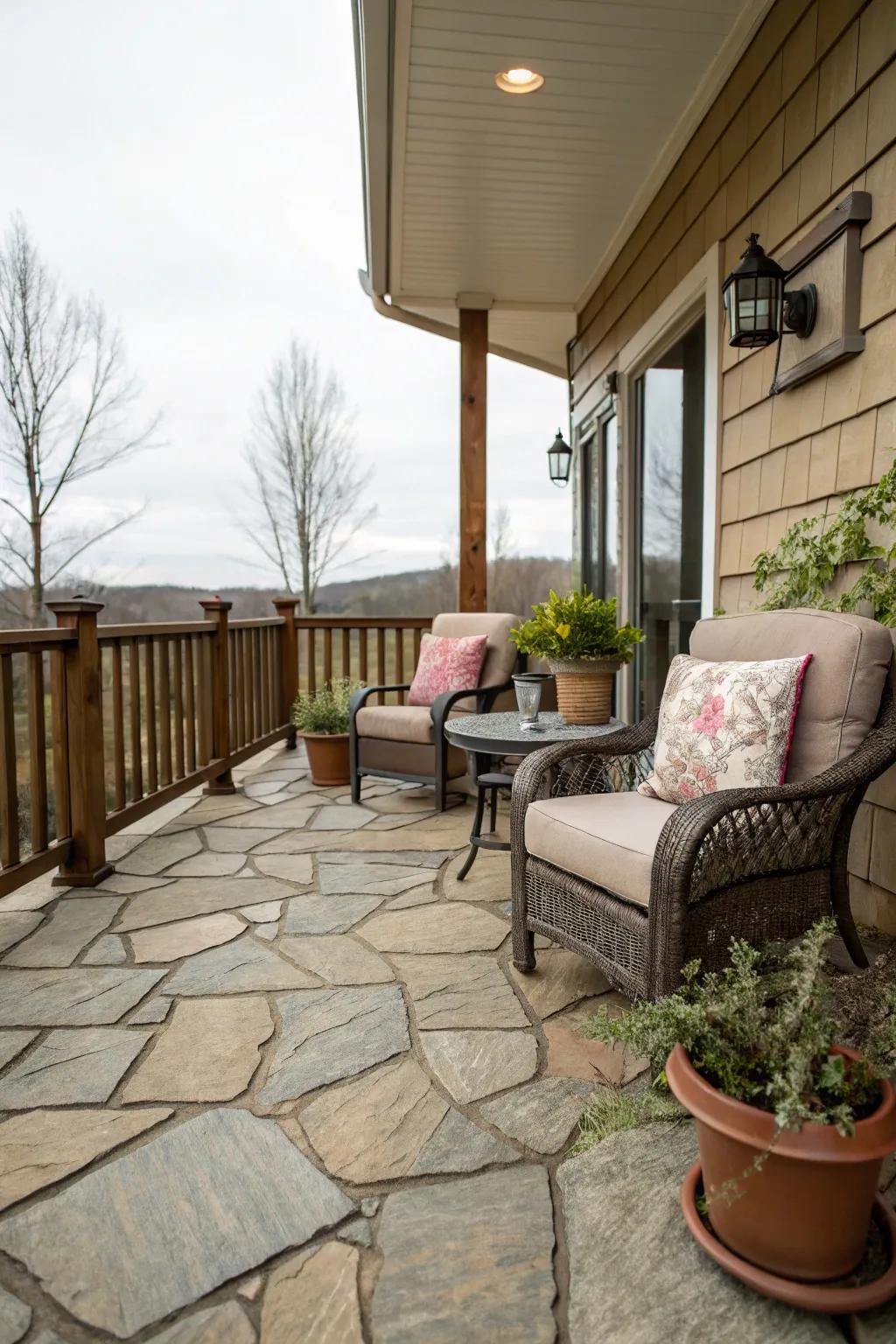 A sitting spot transforms your porch into a tranquil getaway.