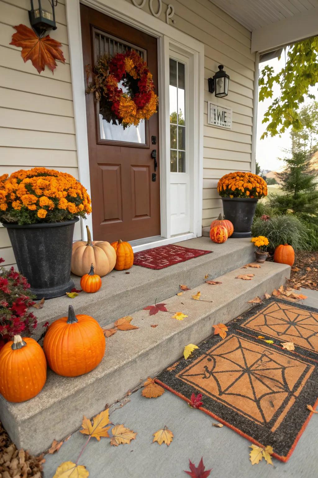 Seasonal carpets bring holiday charm to your porch.