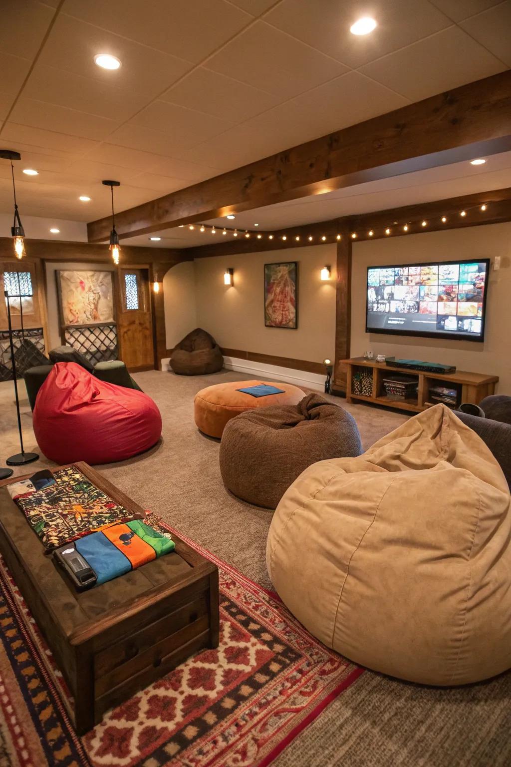 Cozy seating enhances comfort during long hours of play.