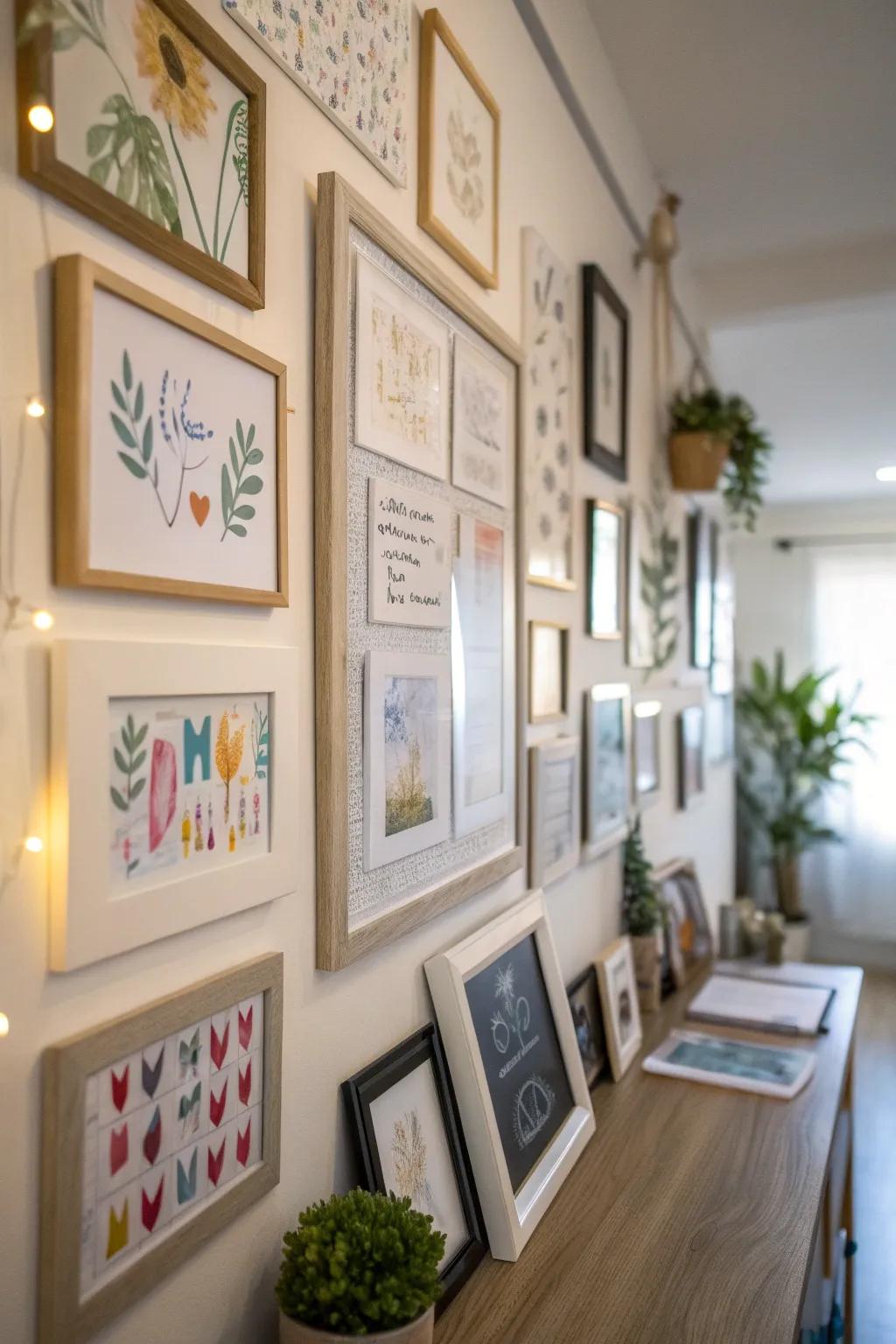 Artwork and sayings personalize your office and spark ingenuity.