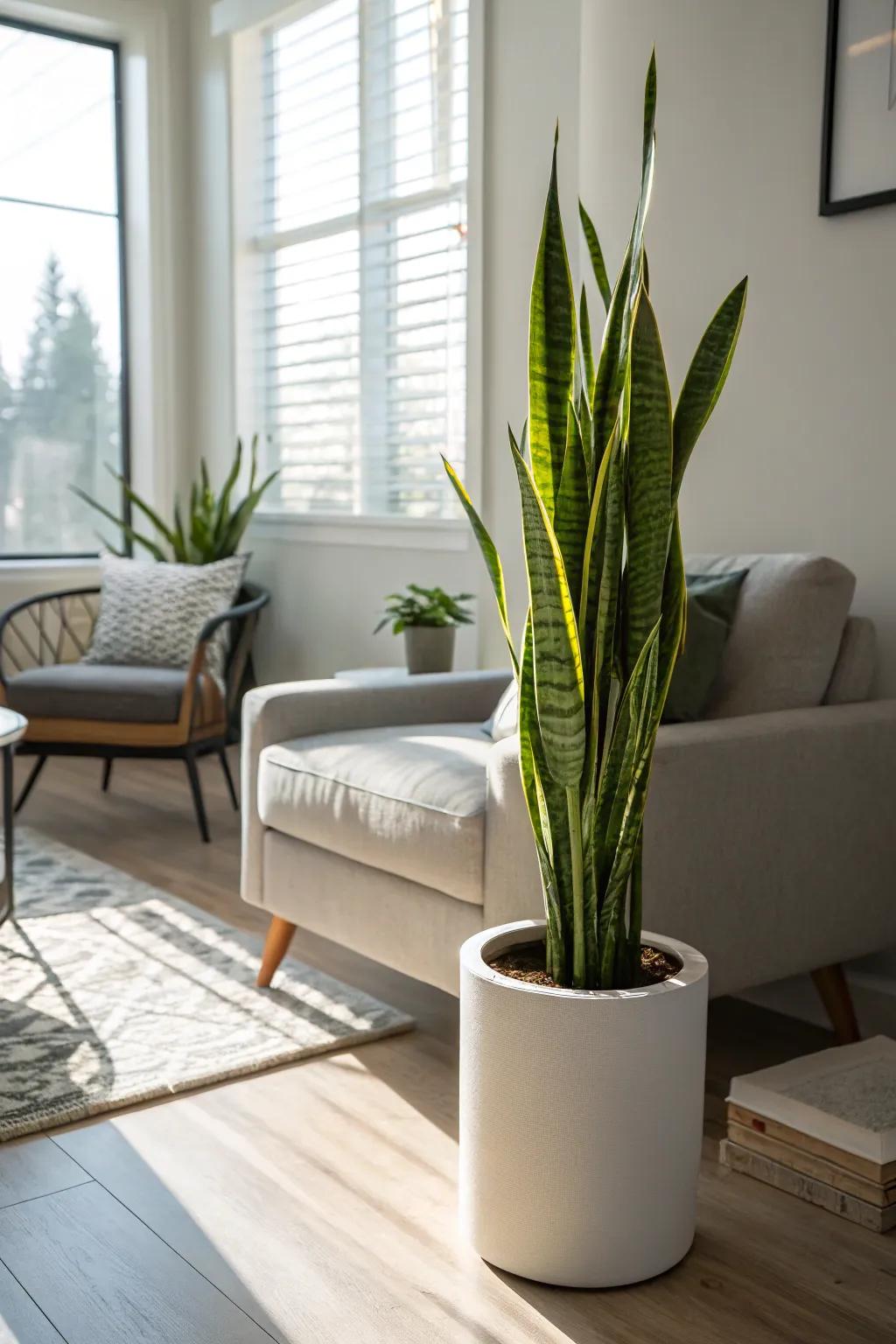 An eye-catching Asparagus Plant infuses stature and drama into the space.