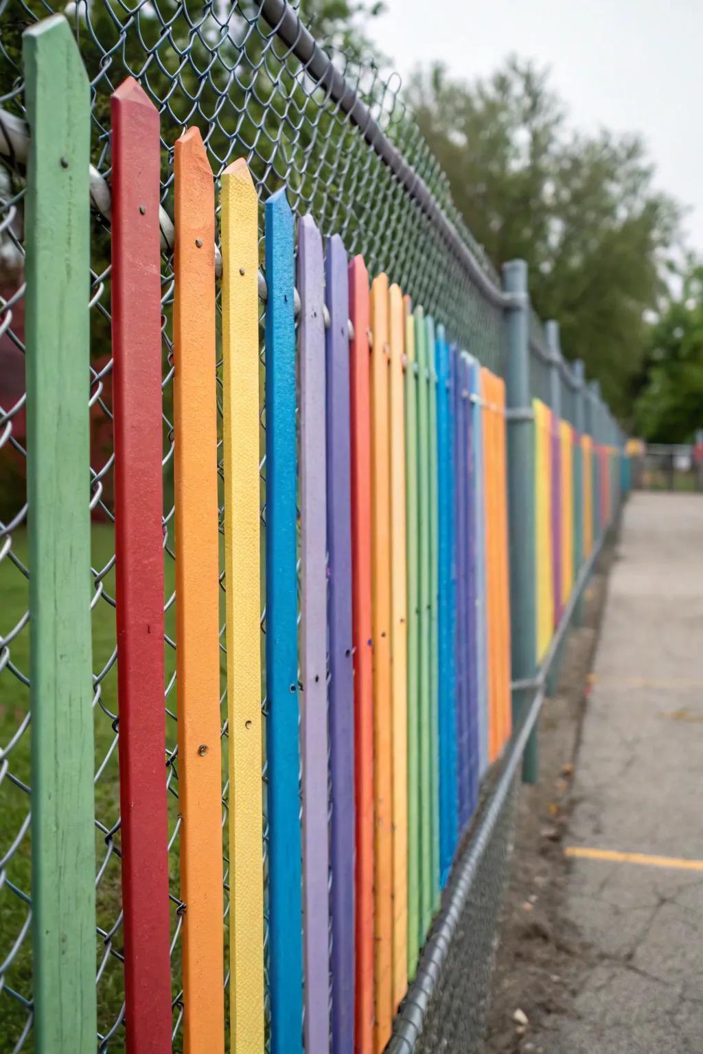 Privacy slats are a simple and colorful solution.