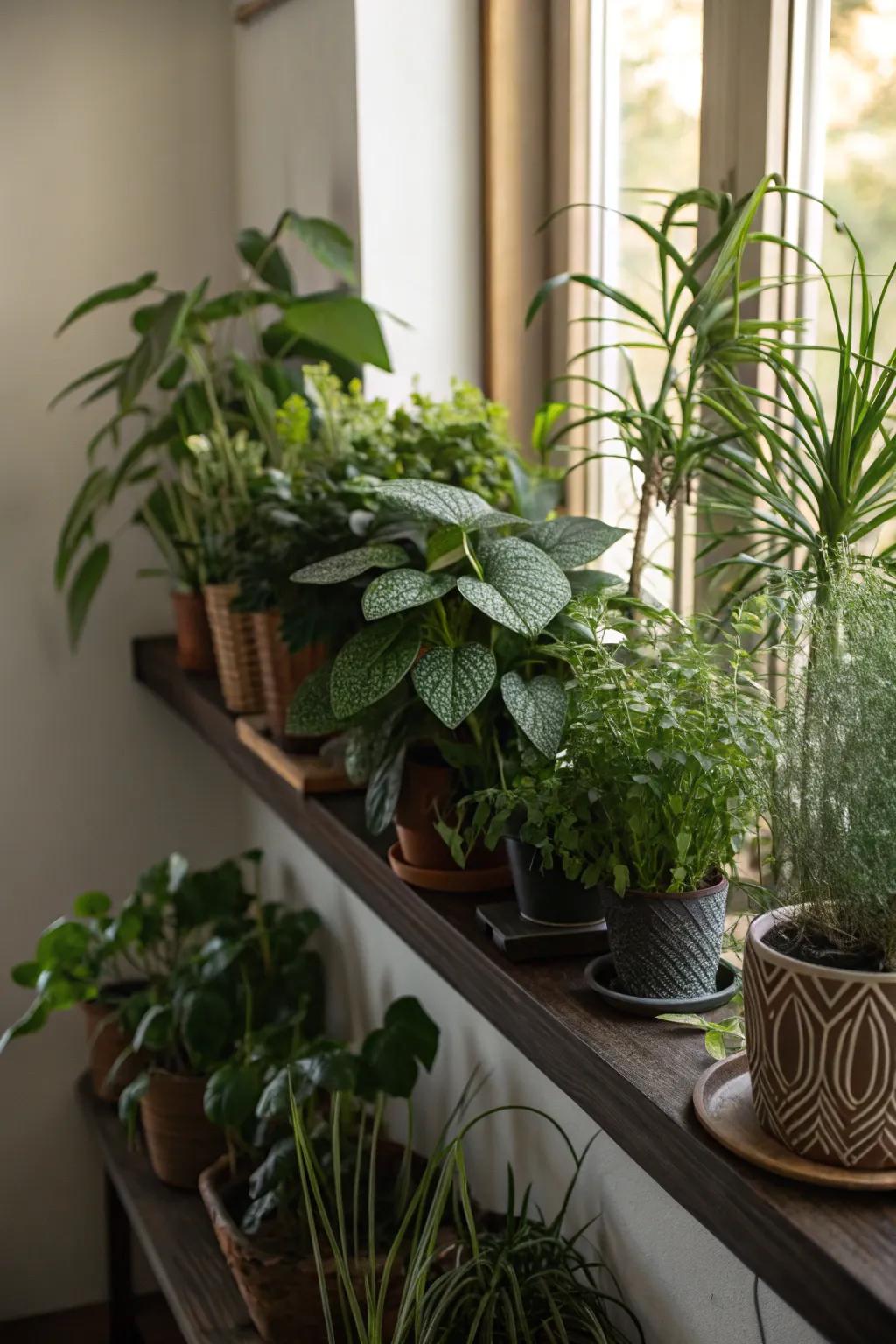 Layering plants creates depth and interest.