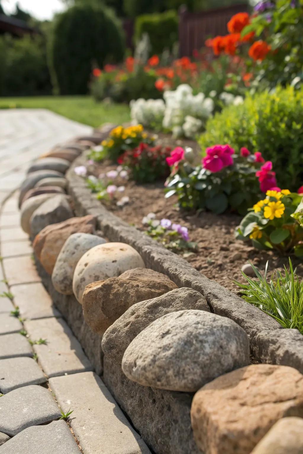 Transform your garden with the art of stone edging.