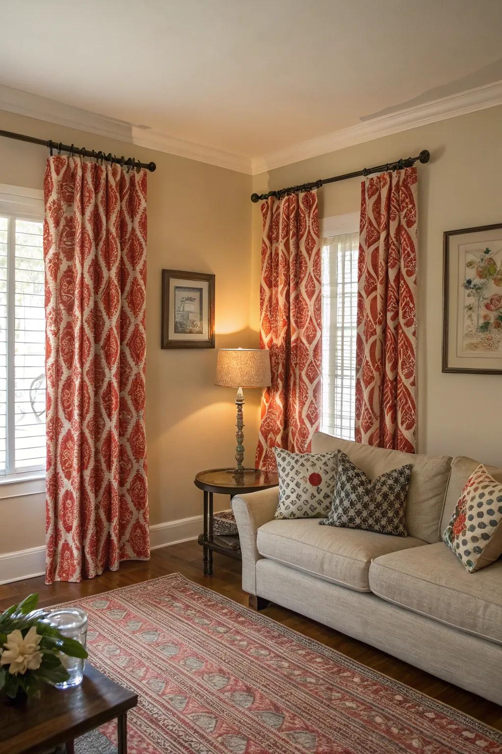 Bold designs can transform coverings into the room's main attraction.