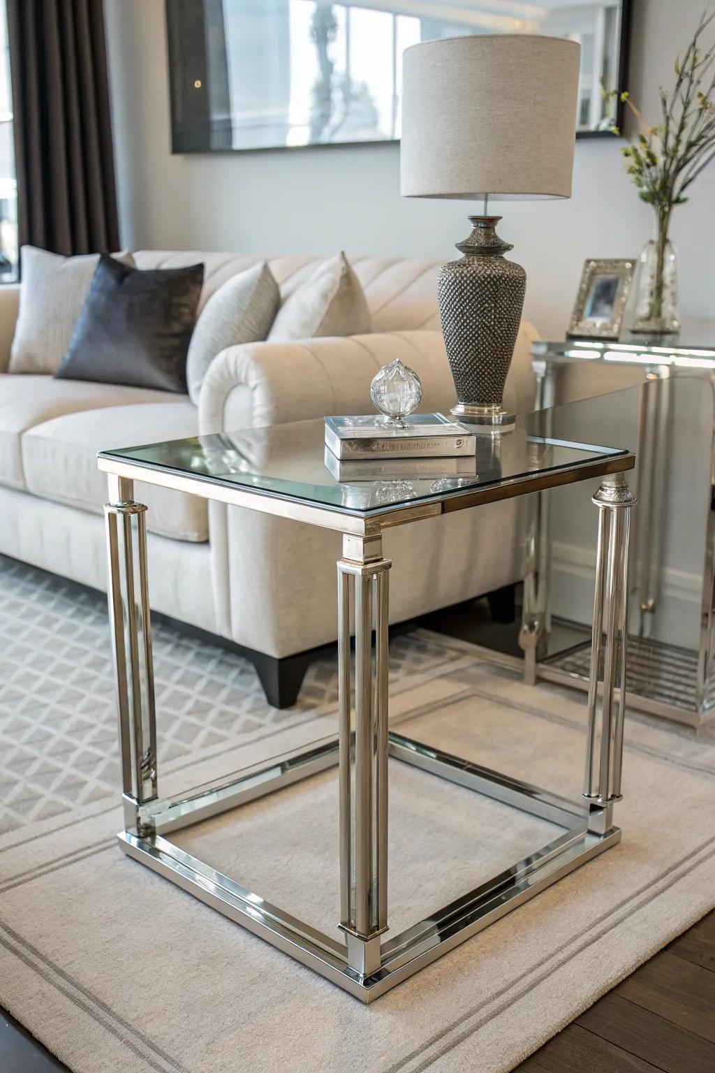 A mix of materials enhances visual intrigue in a modern setting.