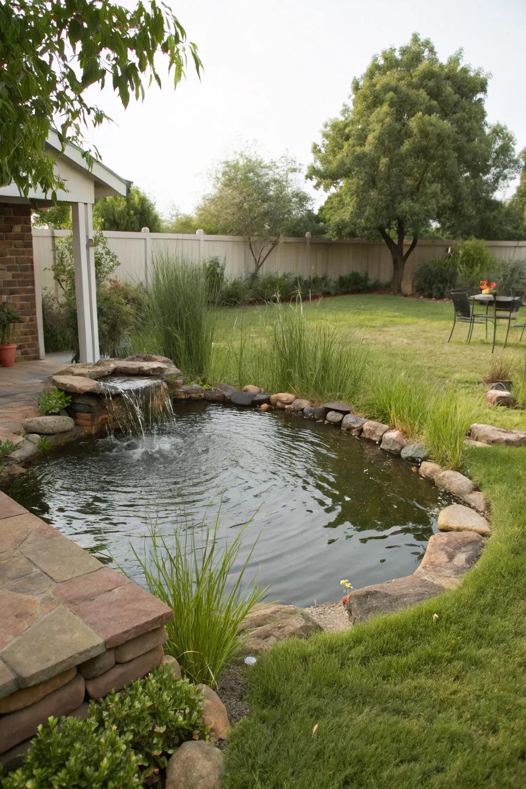 Water elements infuse tranquility and a soothing ambiance into your backyard.