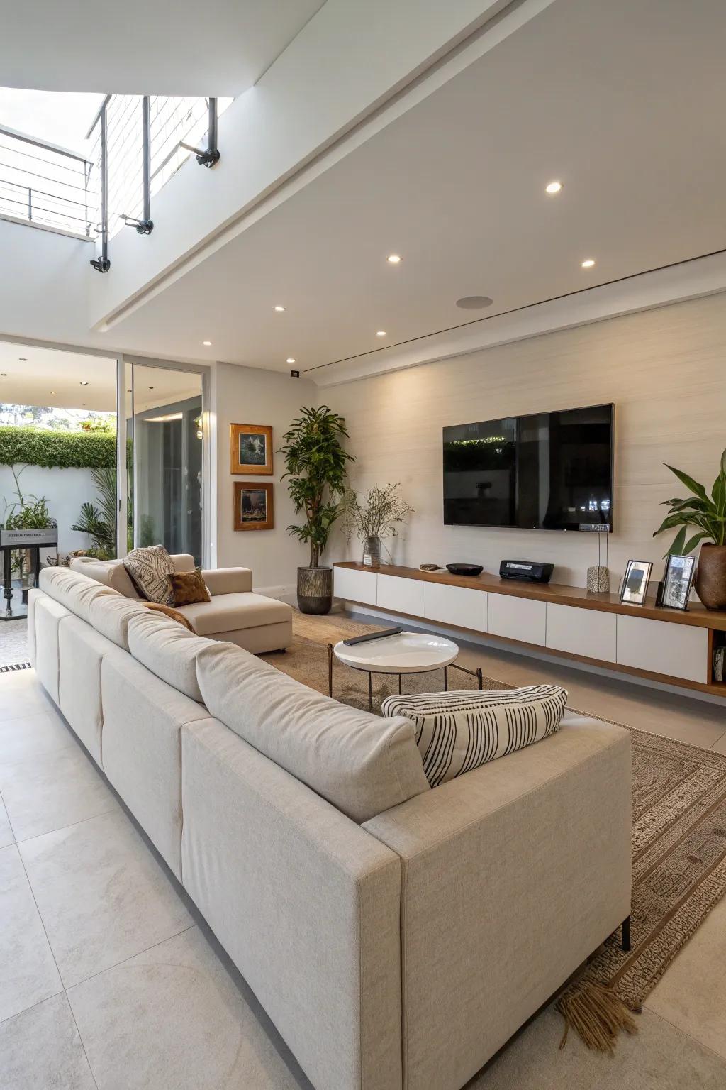 Plush seating encourages relaxation and bonding.