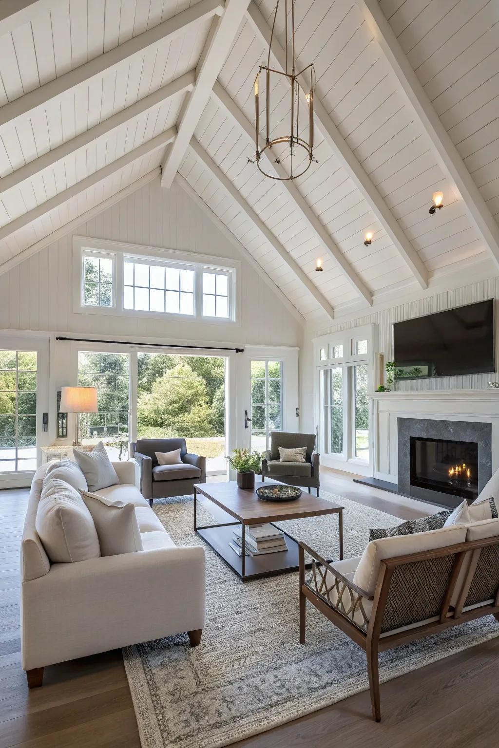 A spacious layout enhances the airy impression of this refined living room.