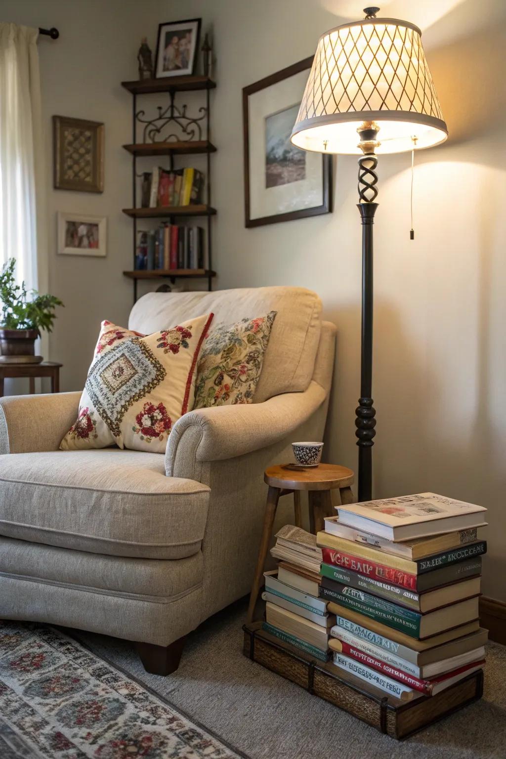 A dedicated reading sanctuary inspires relaxation and education.