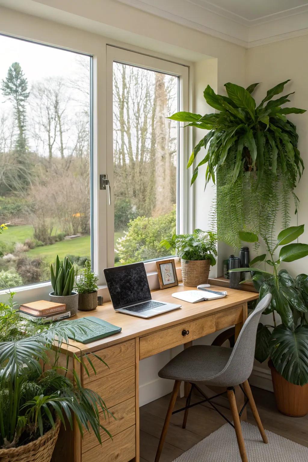Natural elements, such as plants, contribute a serene atmosphere to your virtual environment.