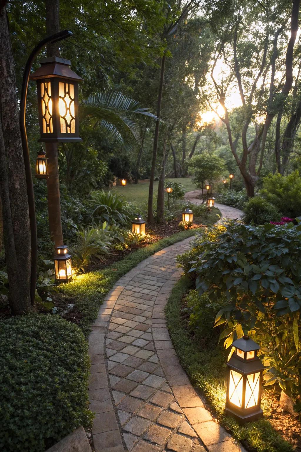 Exterior illumination transforms your garden into a magical space once night falls.