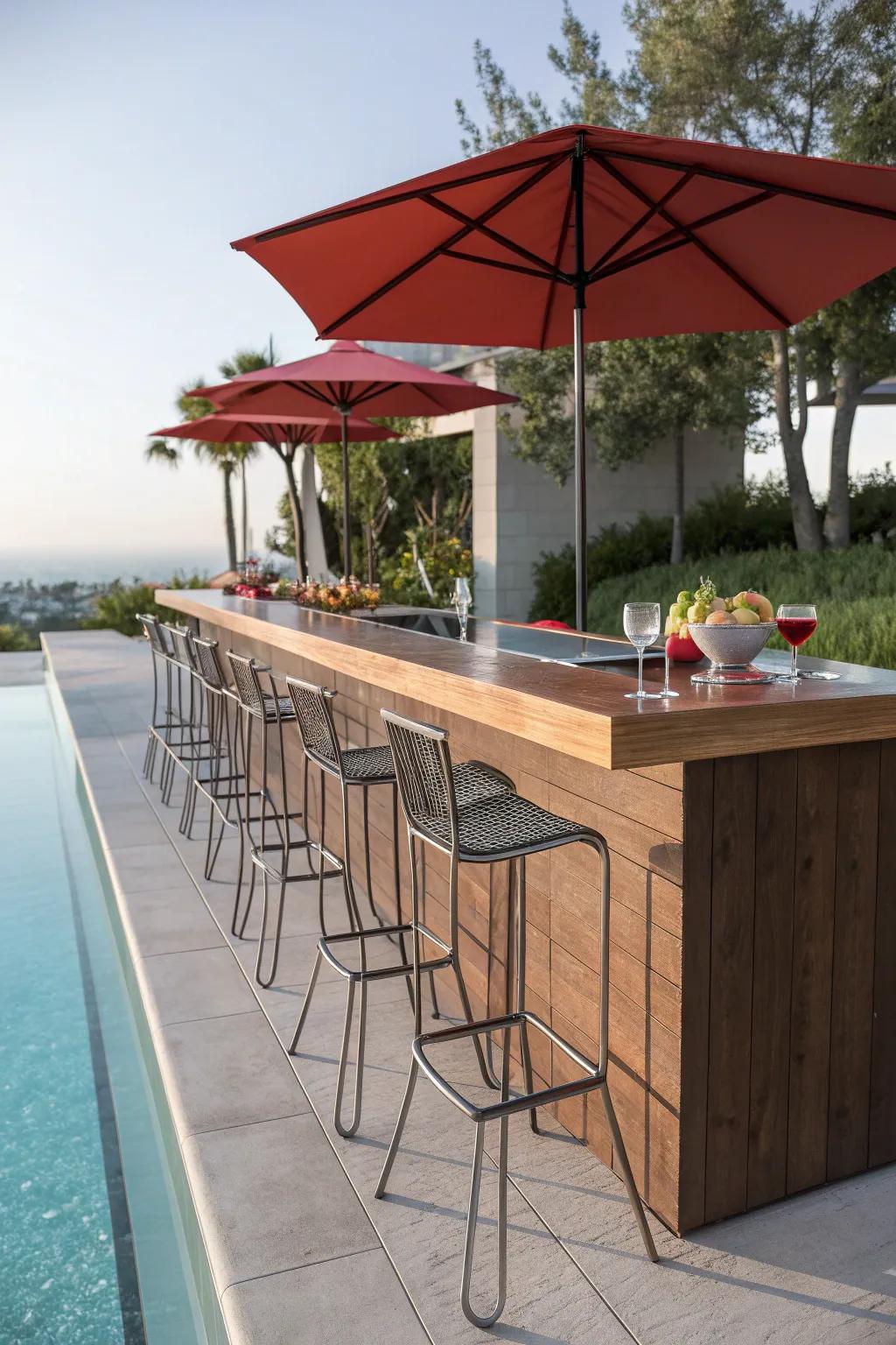 Dive into relaxation at this poolside entertainment hub, where craftsmanship meets luxury.