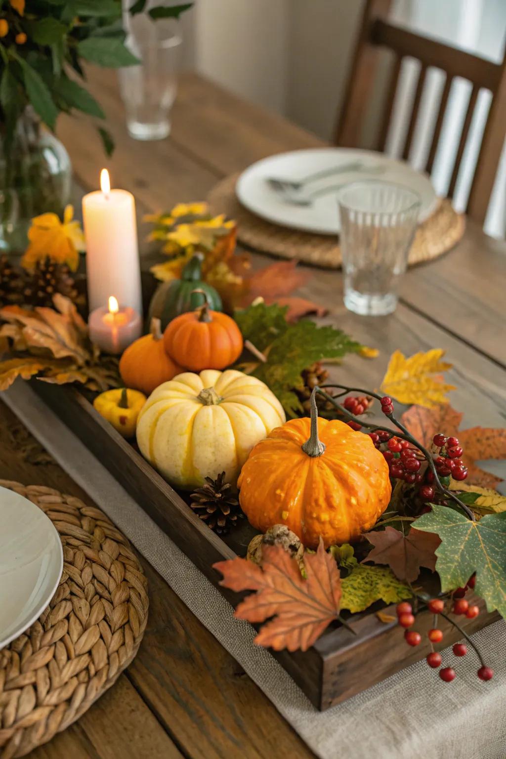 Seasonal ornamentation infuses the vibrancy of autumn into your dining experience.