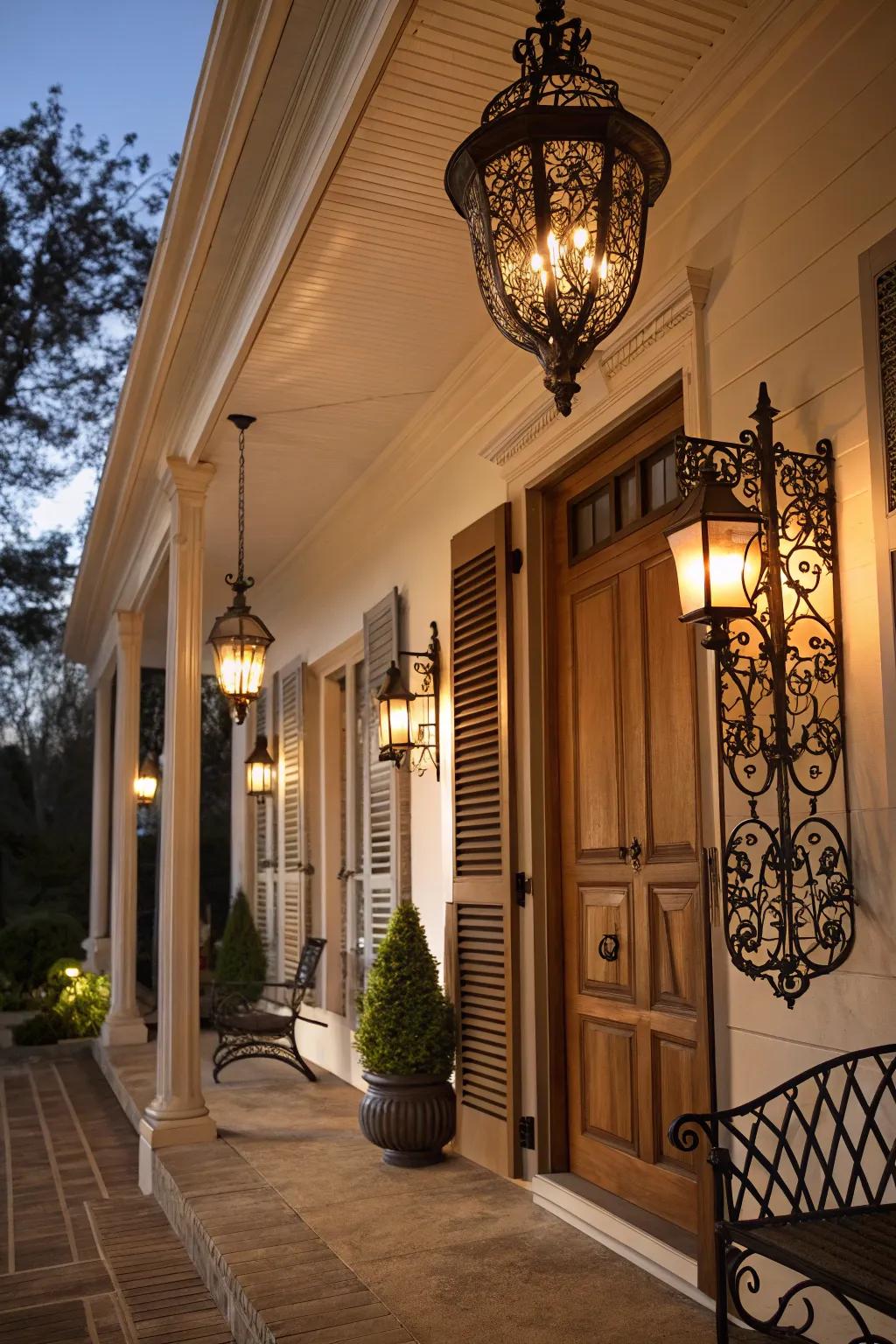 Brighten your porch with stylish lighting.