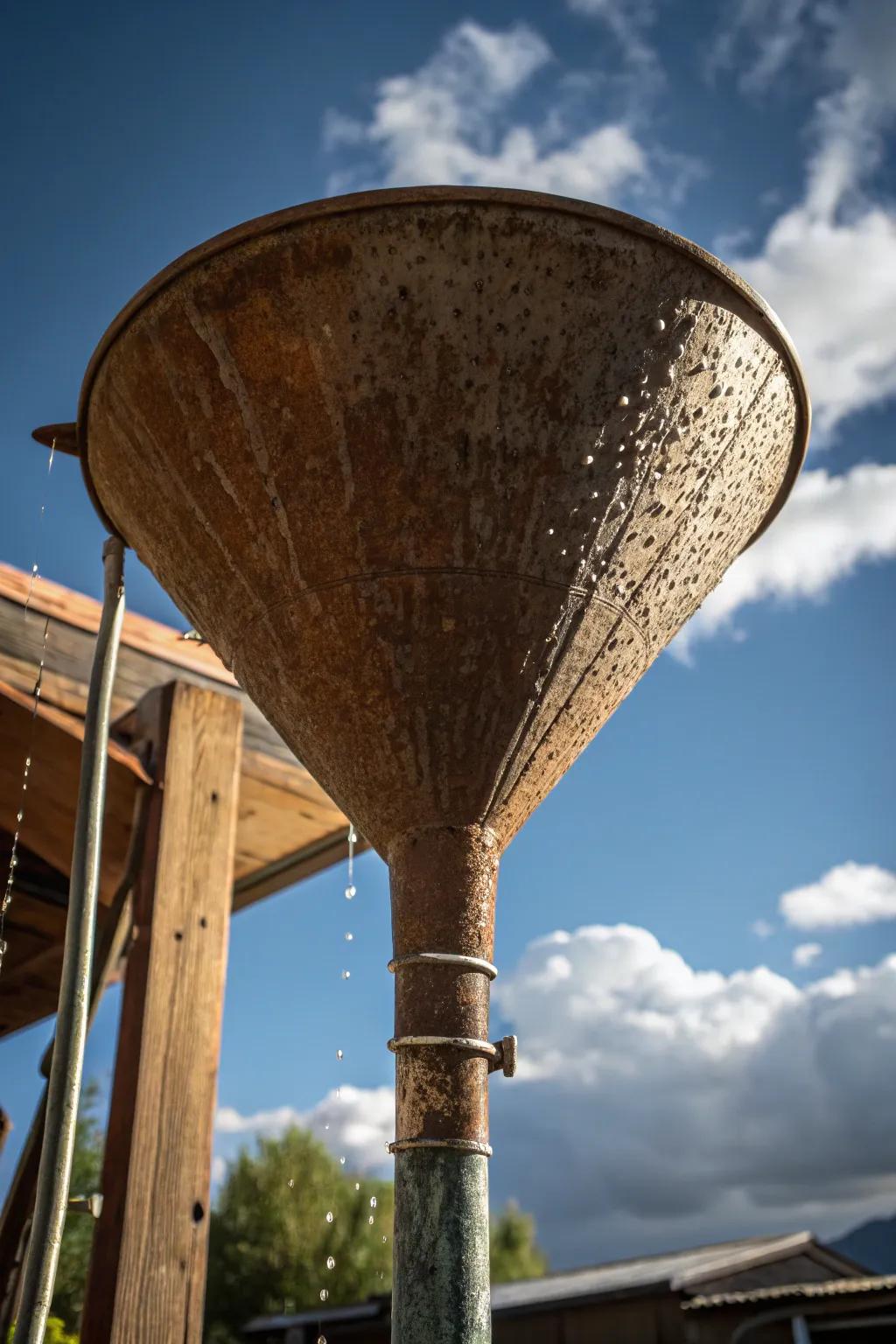 Capture Nature's Gift: Handcrafted Funnel for Efficient Rainwater Collection