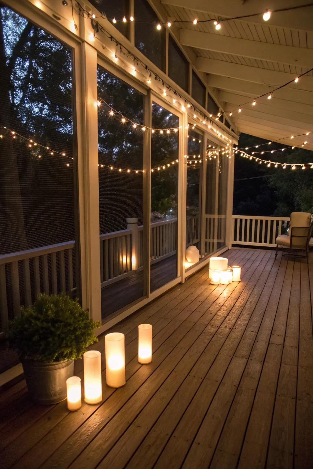 Atmospheric lighting casting a cozy glow