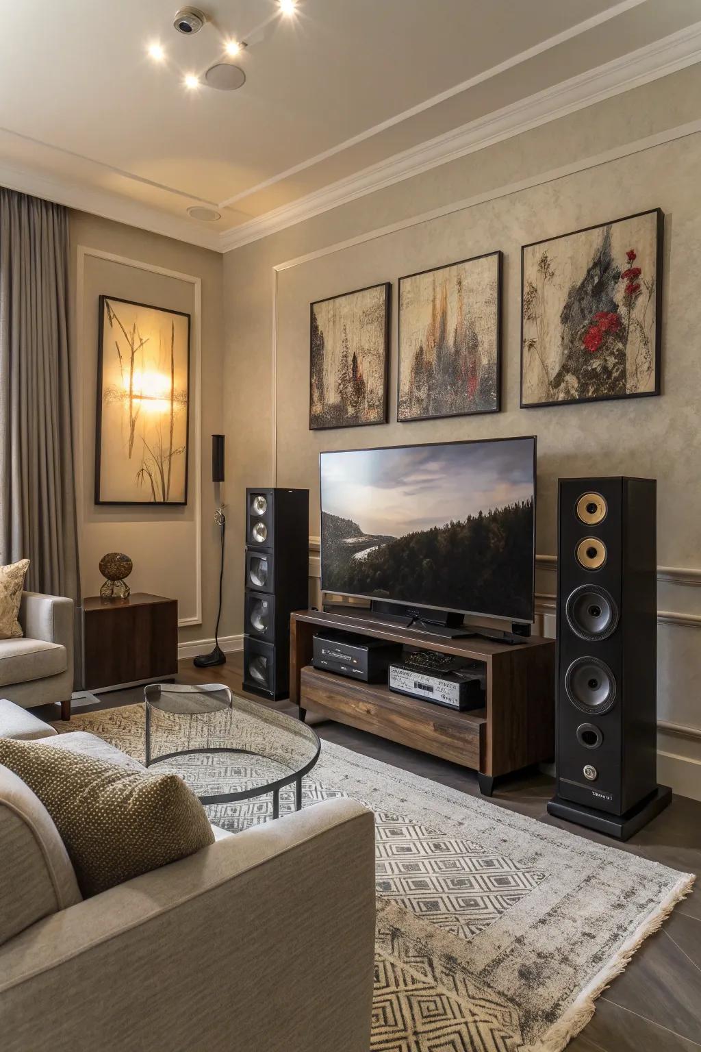 A tech-friendly living room ready for entertainment.