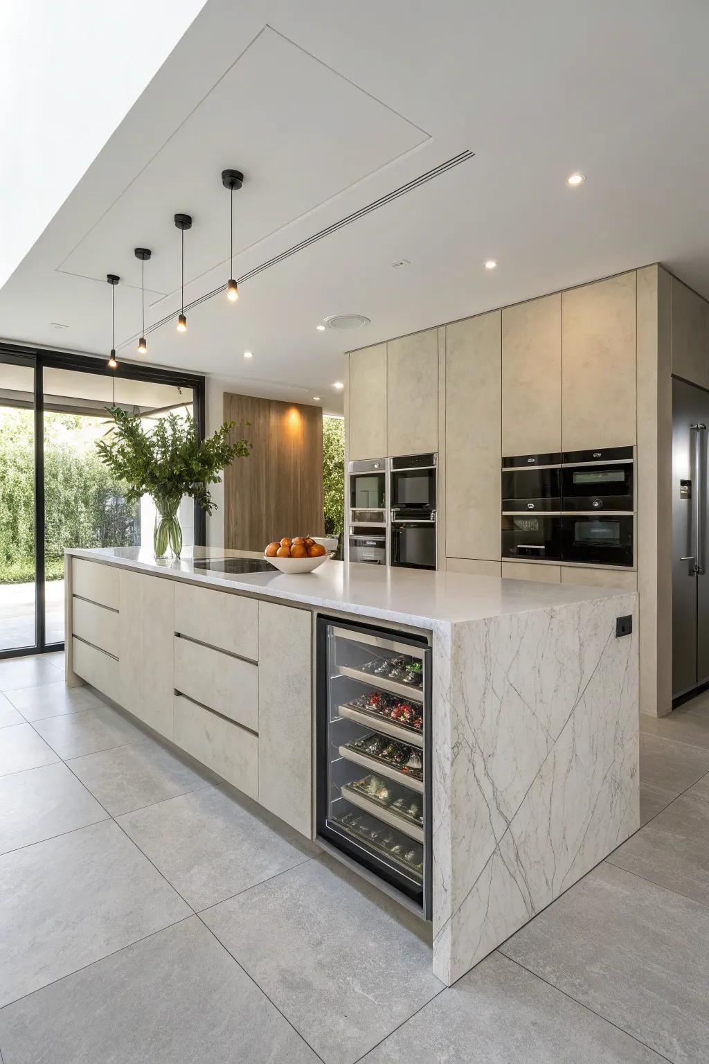 A clutter-free centerpiece with concealed storage for a streamlined aesthetic.