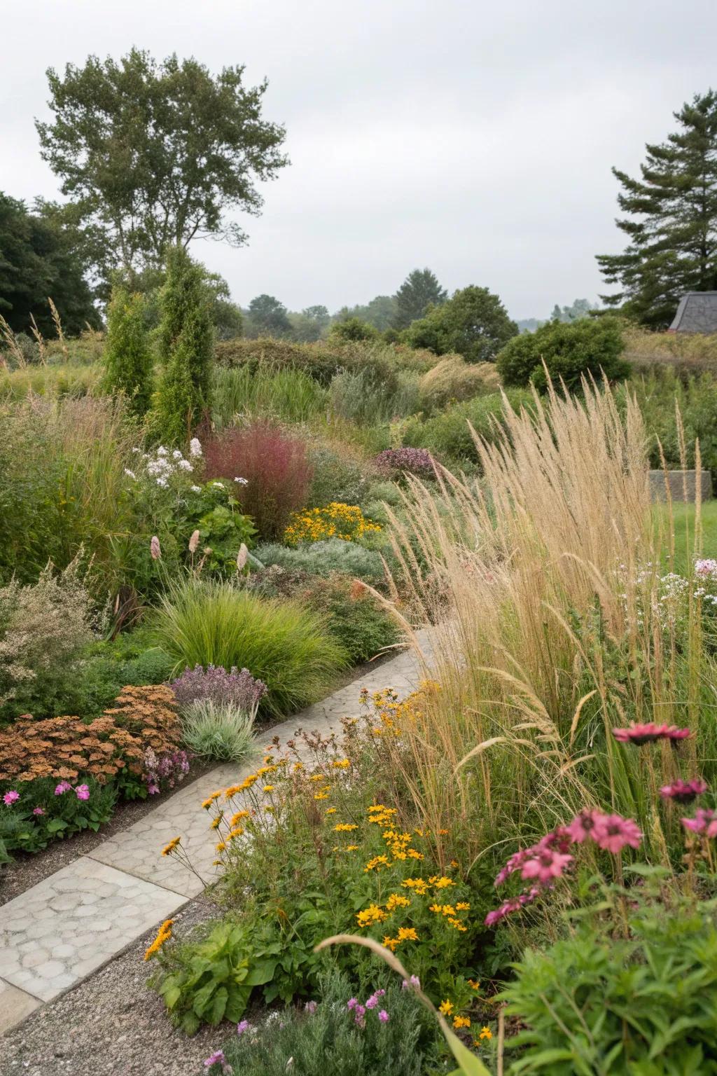 Layered planting adds depth and interest to any small garden.