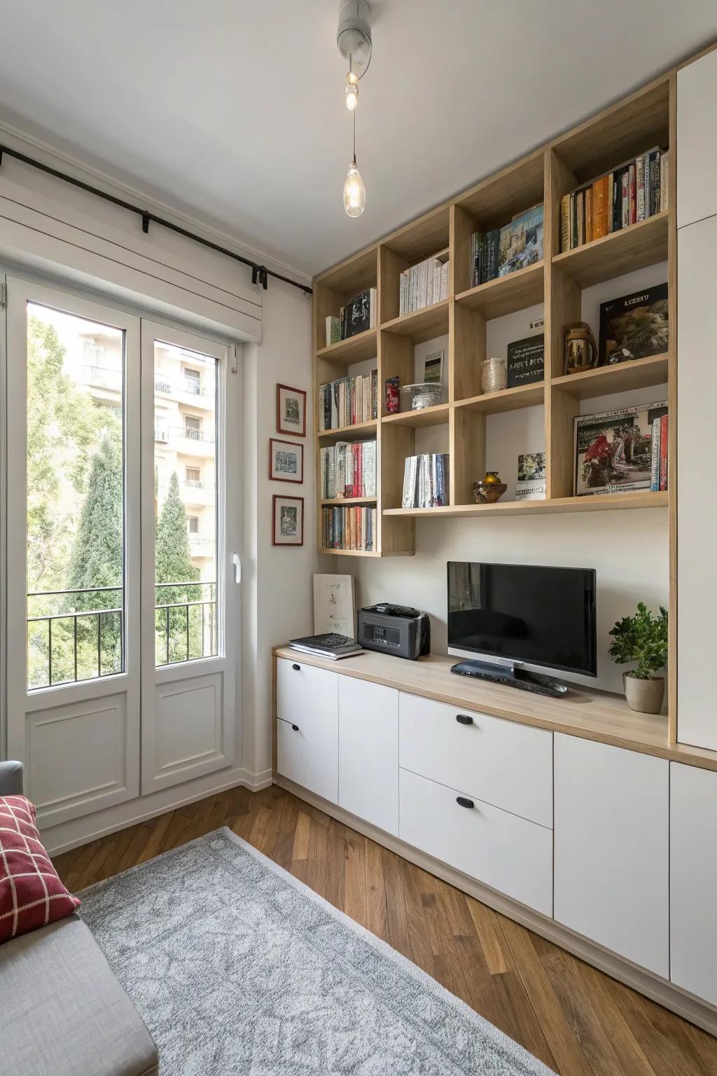 Built-in storage helps keep your apartment free of clutter.