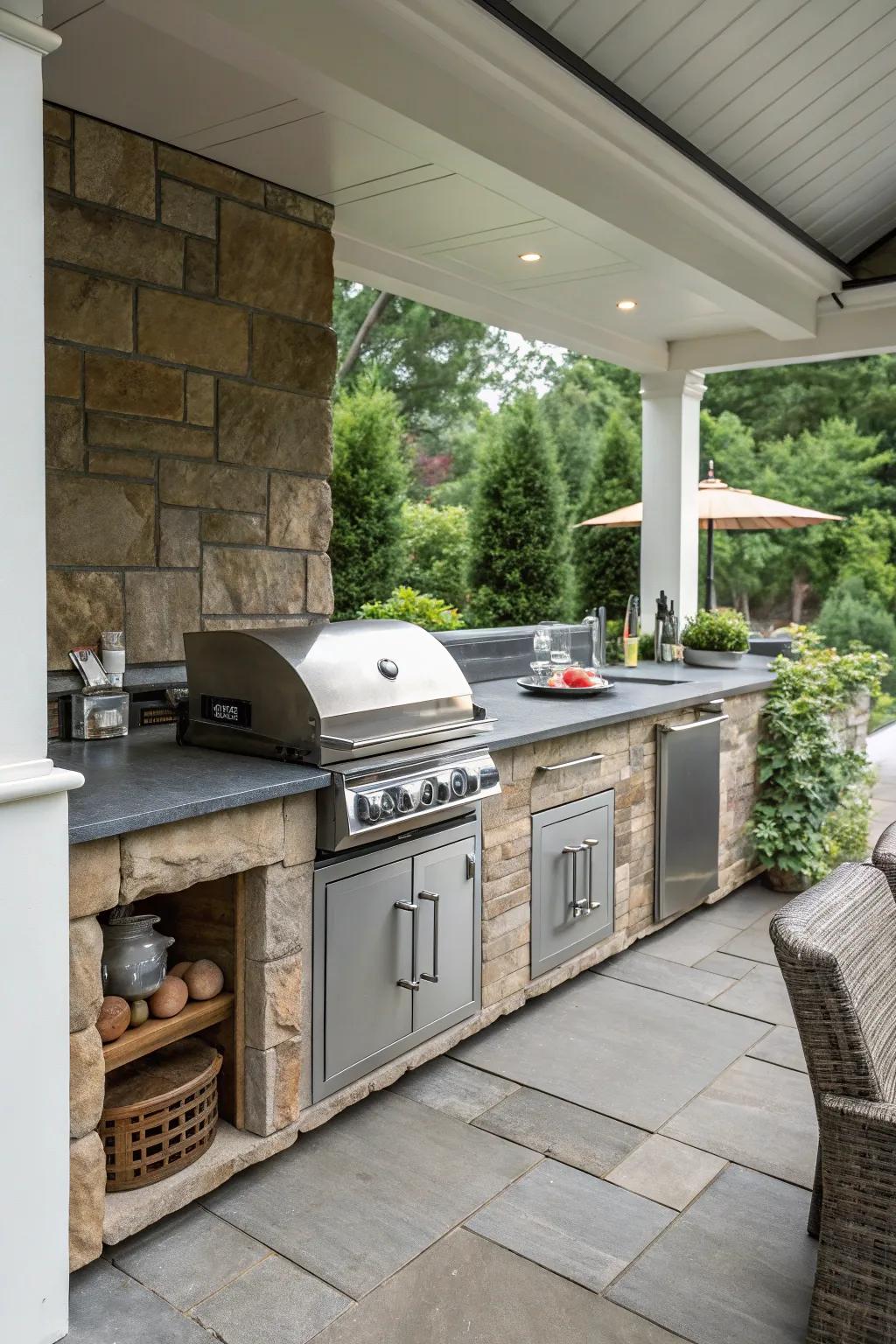 Natural stone countertops add a touch of elegance.