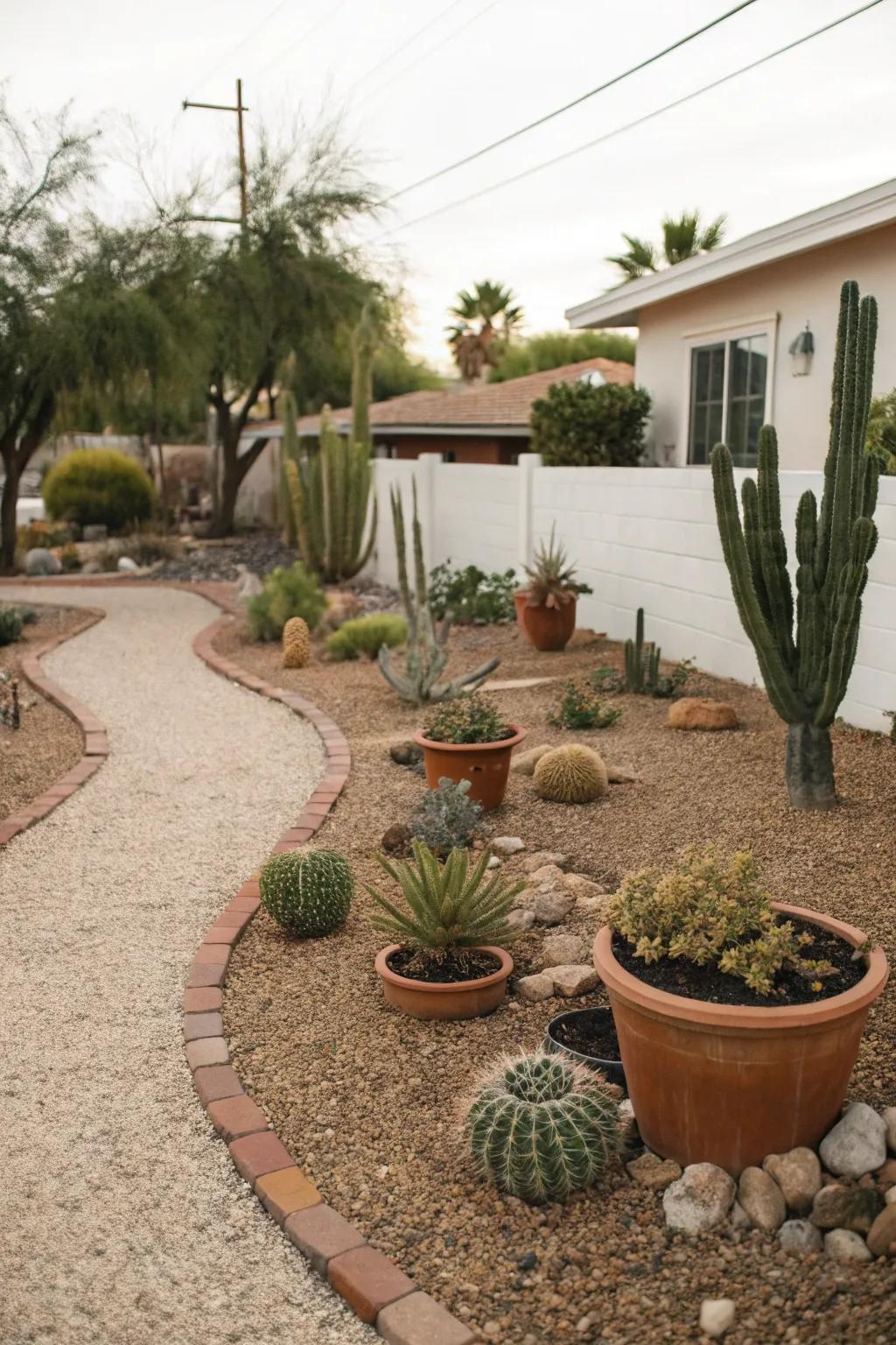 A calming and cohesive landscape is created by the earth tone palette.