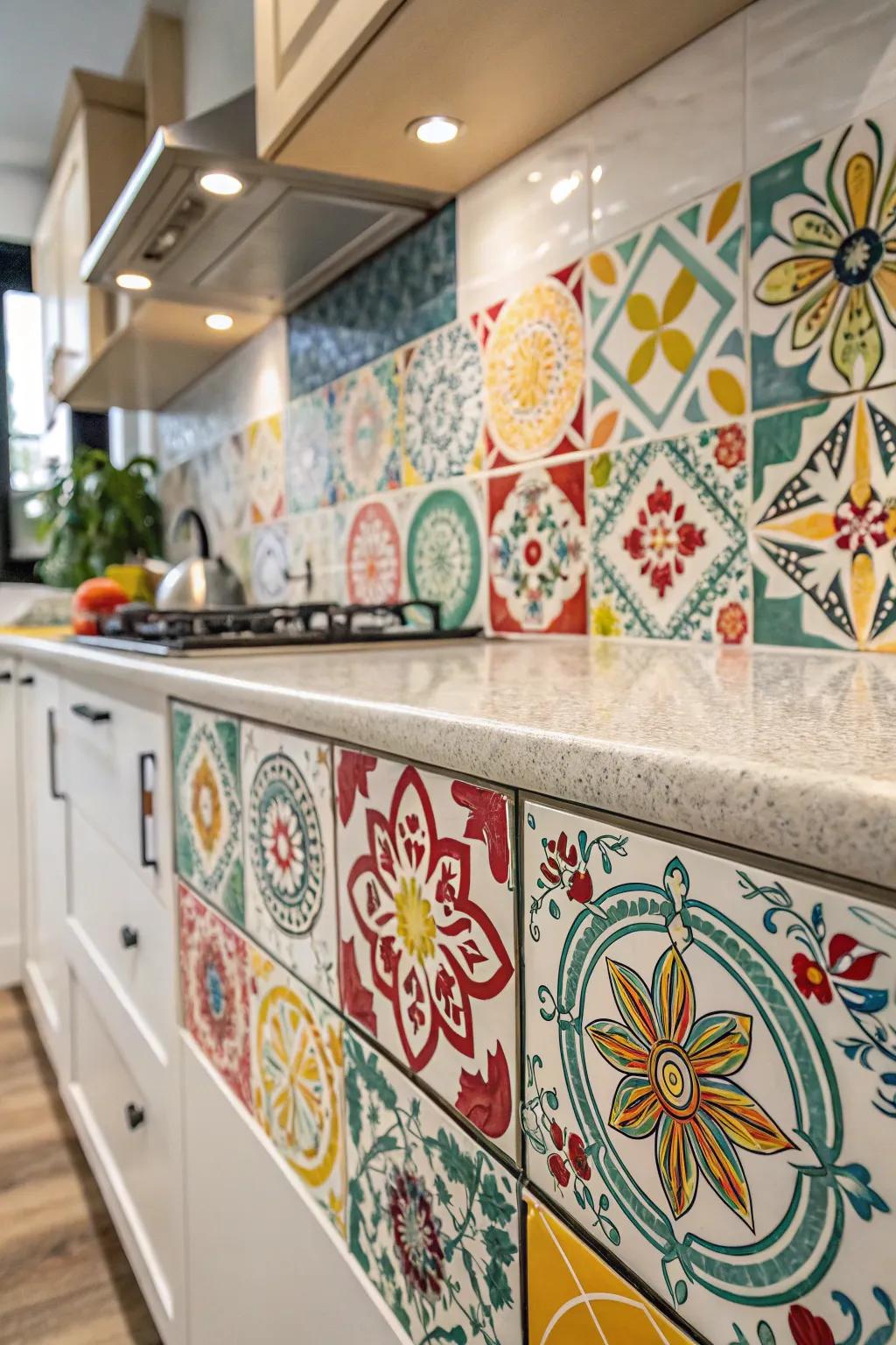 Decorative tiles bring a touch of Seville to this kitchen.