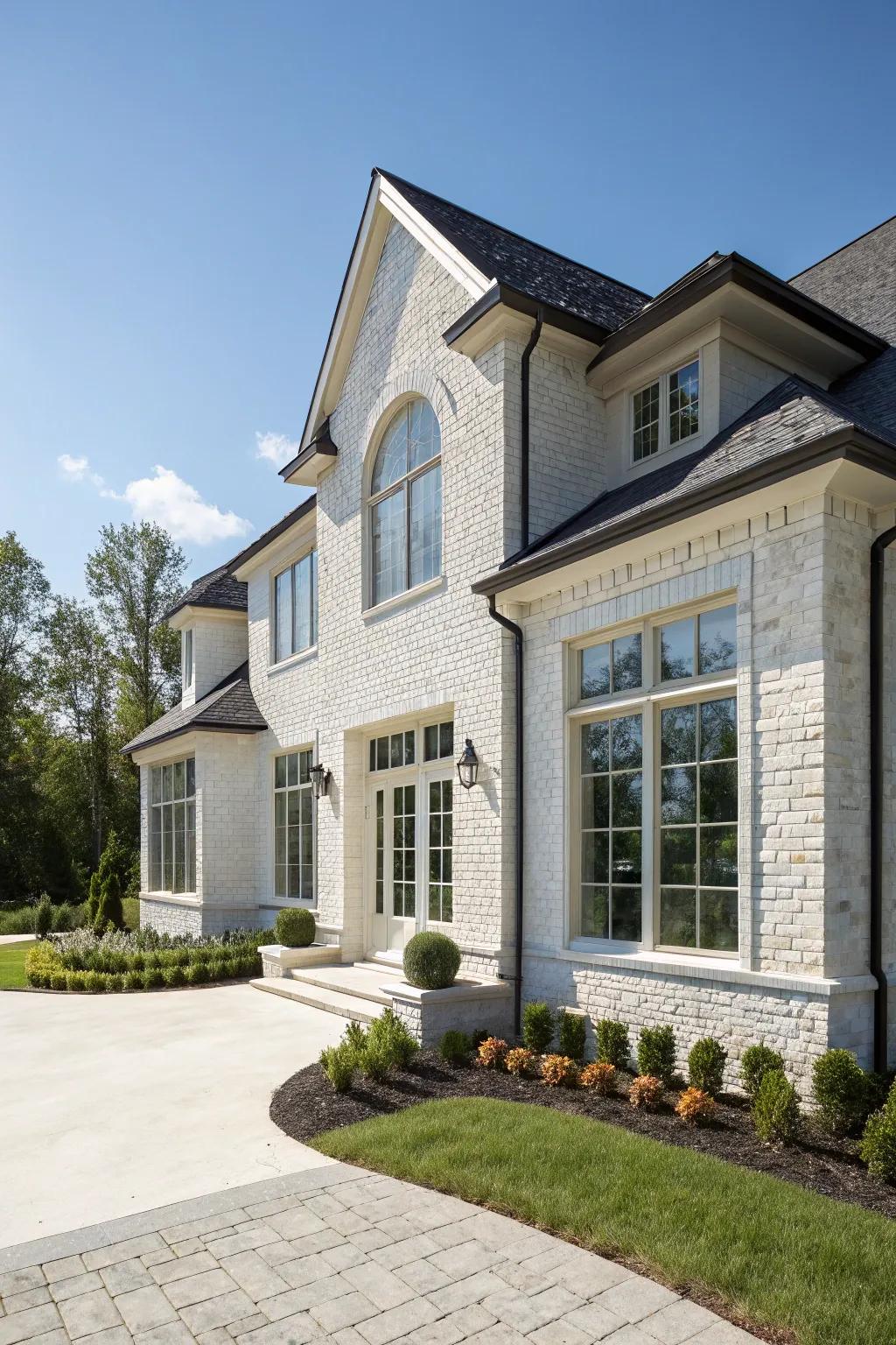 Fresh and timeless with white brick and granite.