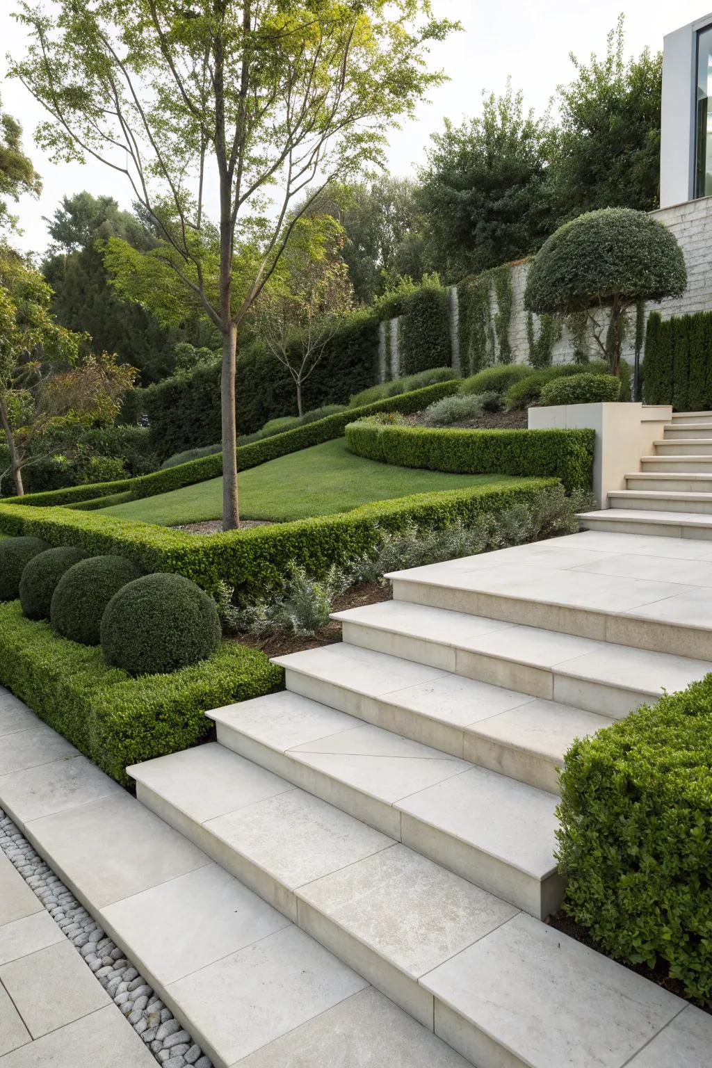 Modern minimalistic stone steps