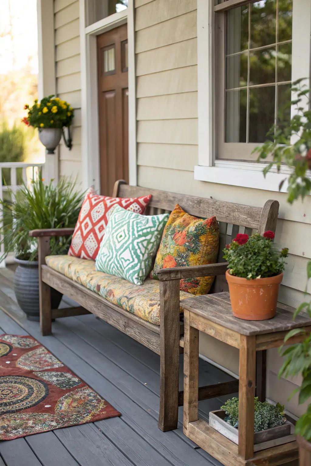 A cozy seating area is perfect for unwinding during summer.