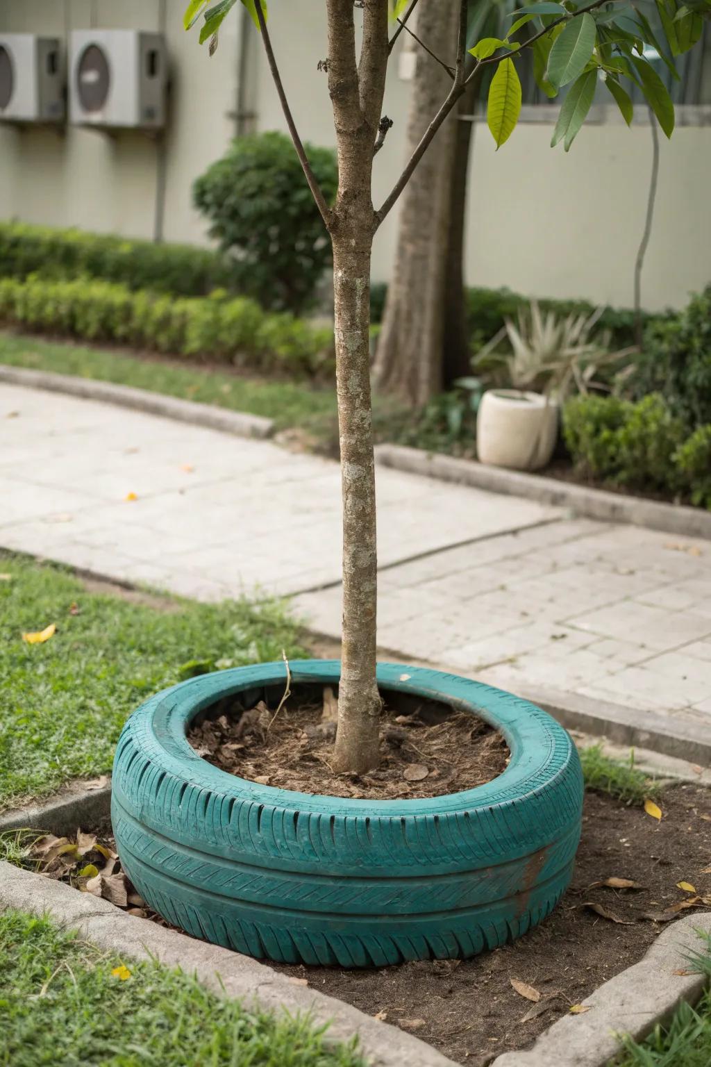 Elevate your garden with eco-chic style: Discover the beauty of sustainable rubber tree rings.