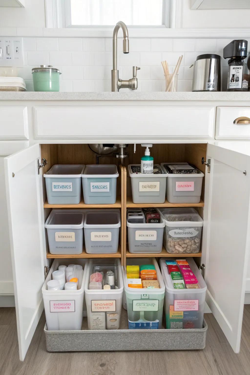 Labels ensure everyone knows where things belong.