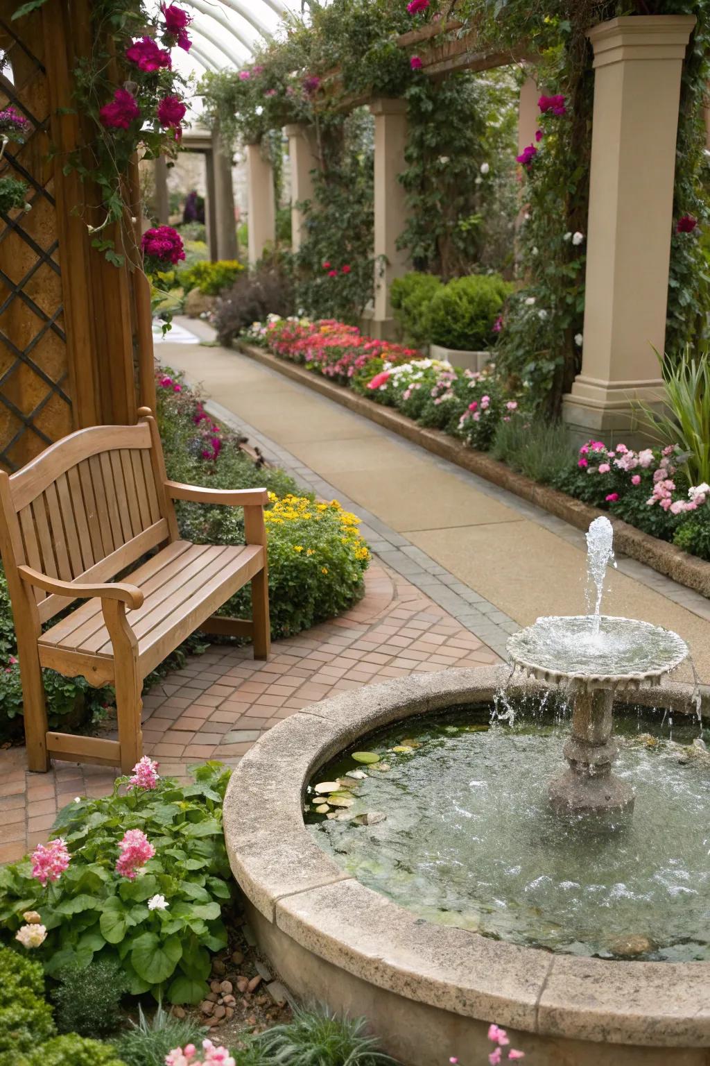 Playful water features inspire joy and astonishment.